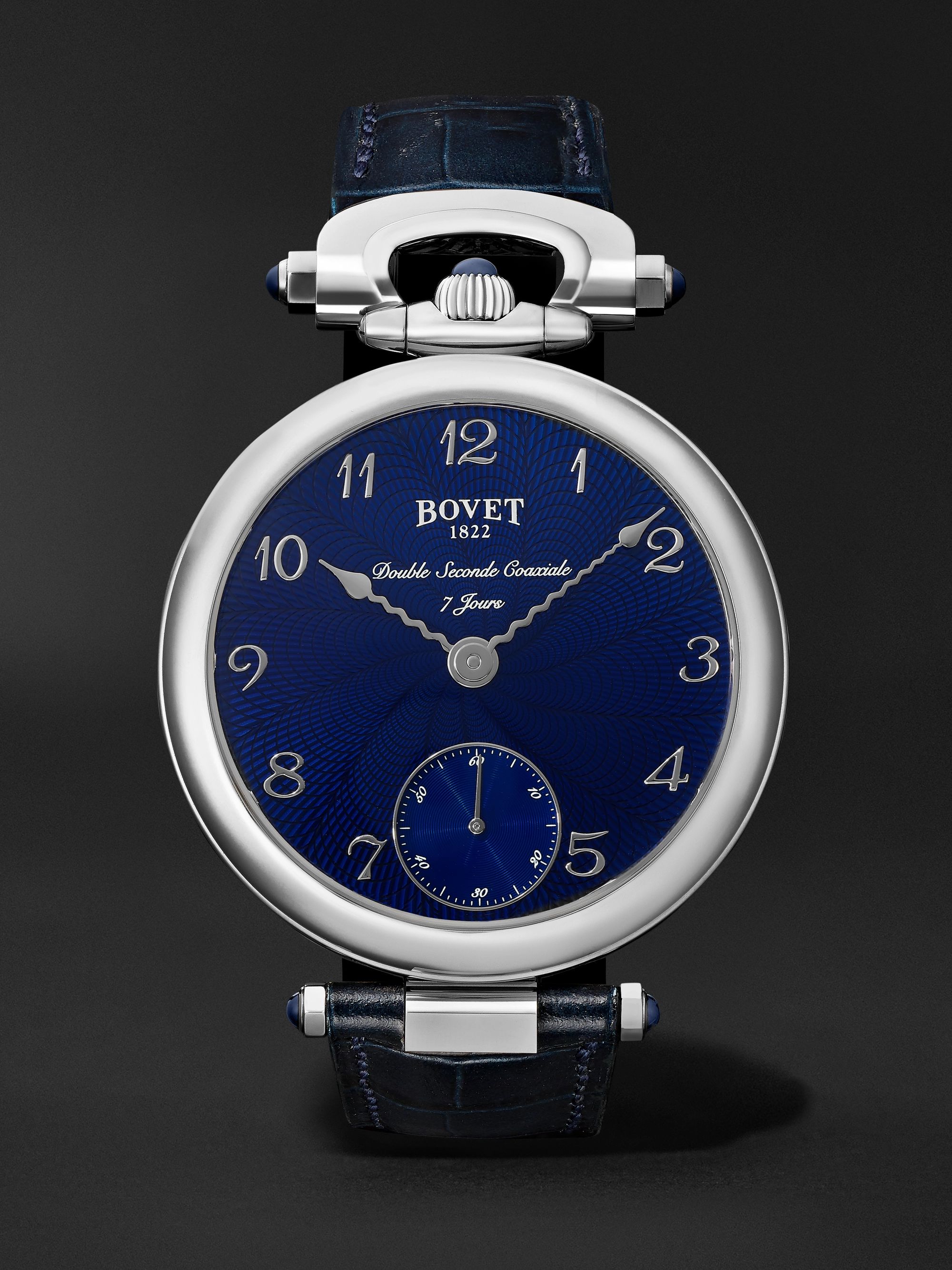 BOVET Monsieur BOVET Hand-Wound 43mm 18-Karat White Gold and Leather Watch, Ref. No. AI43018