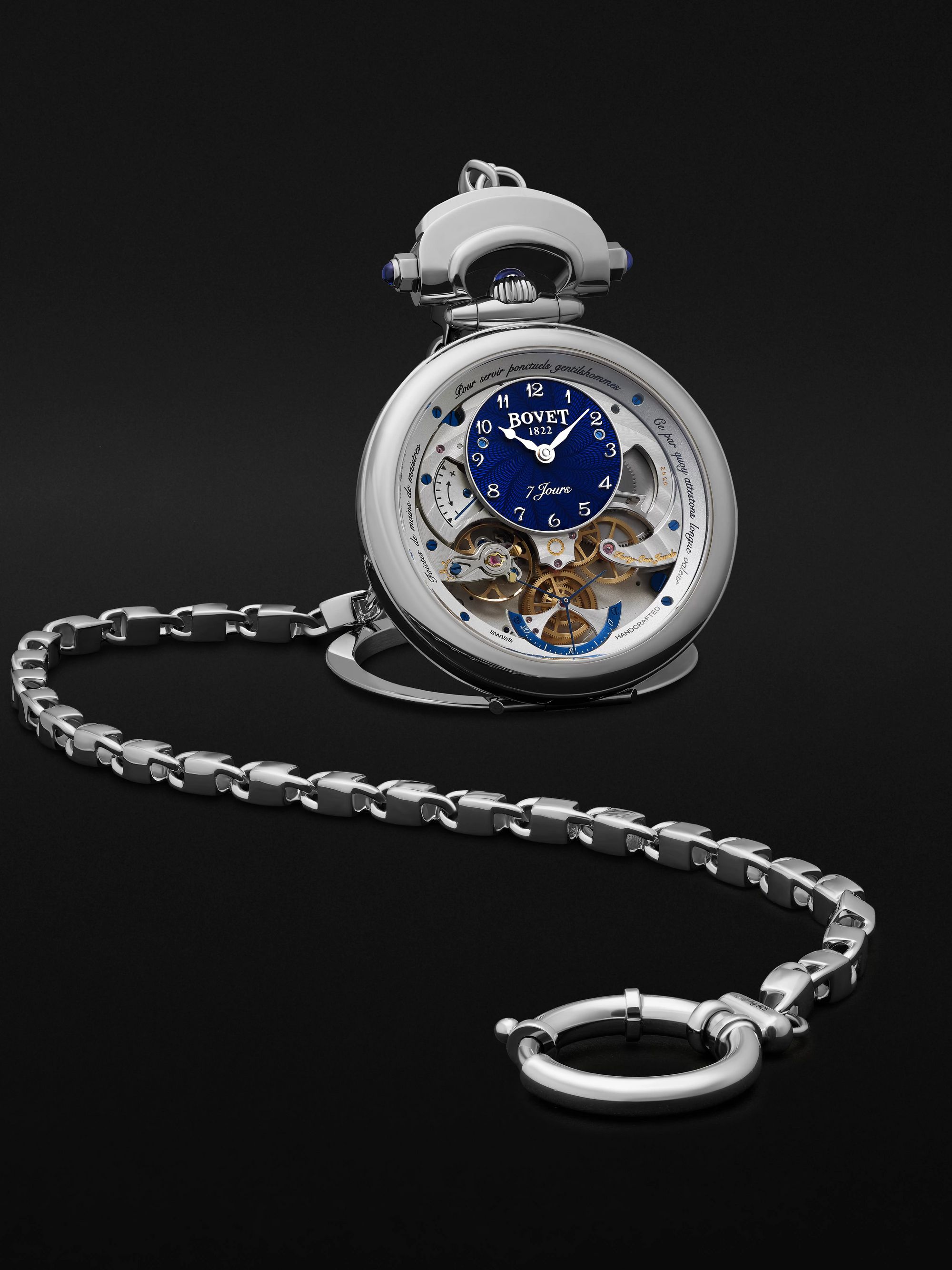 BOVET Monsieur BOVET Hand-Wound 43mm 18-Karat White Gold and Leather Watch, Ref. No. AI43018