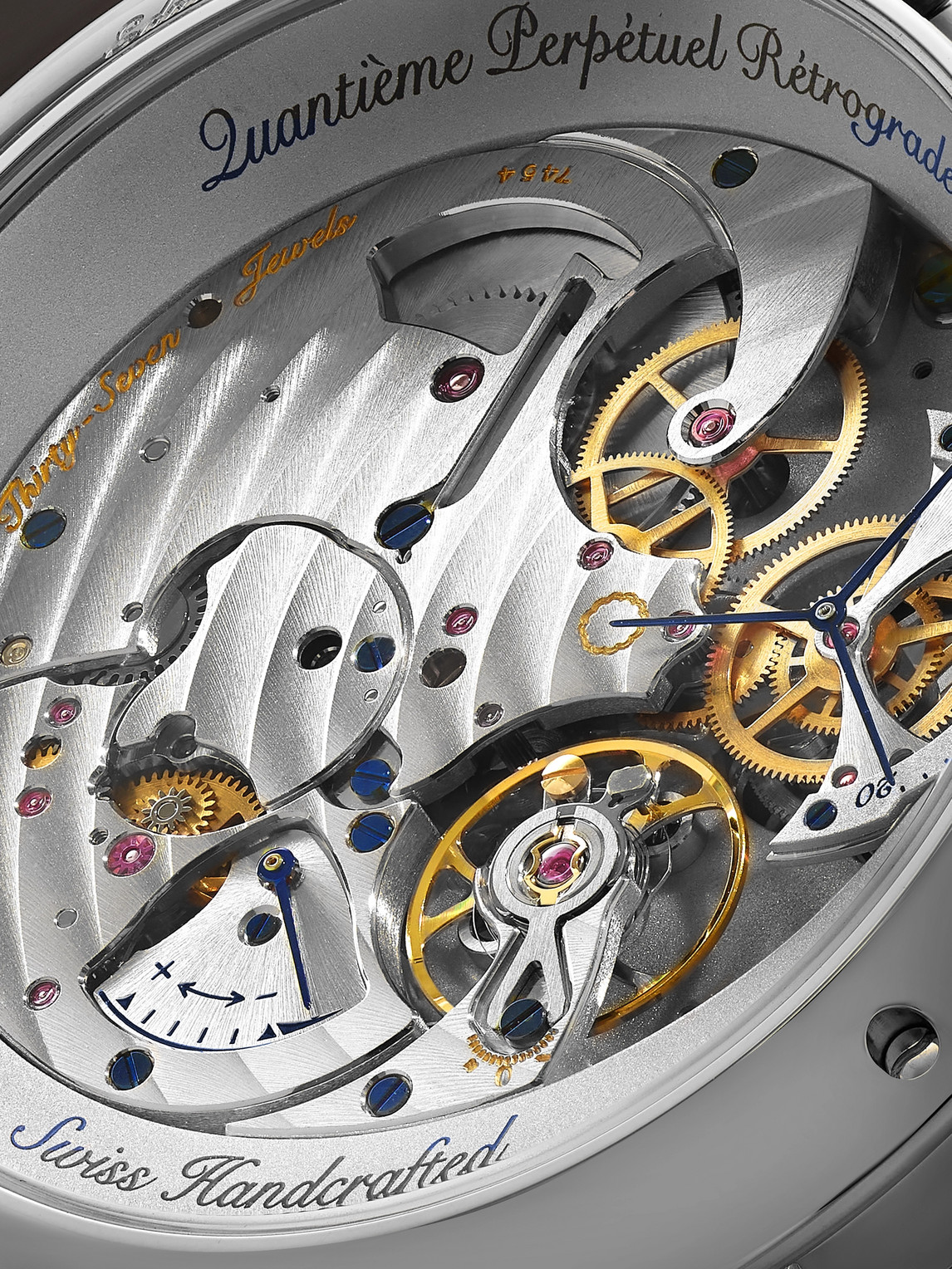  Bovet - Récital 21 Limited Edition Hand-wound Perpetual Calendar 44.4mm Titanium And Croc-effect Leather Watch, Ref. No. R210002 - Men - Blue 