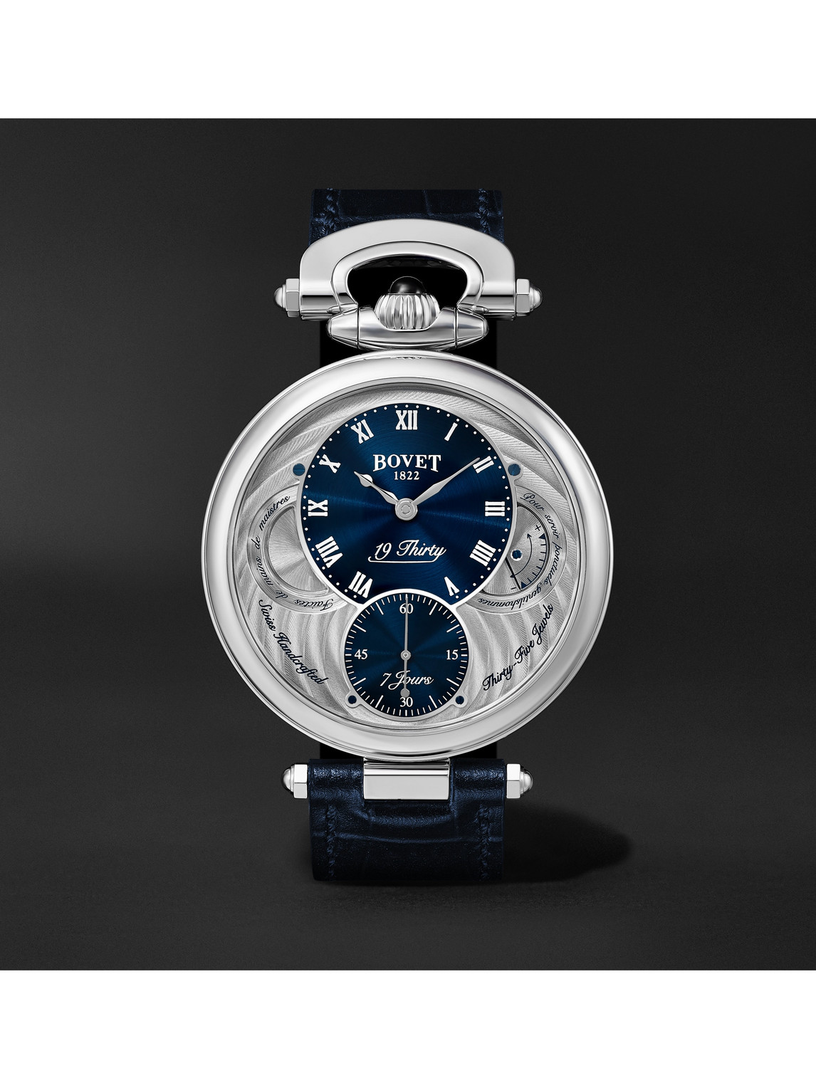 Bovet - 19Thirty Fleurier Hand-Wound 42mm Stainless Steel and Leather Watch, Ref. No. NTS0004 - Men - Blue