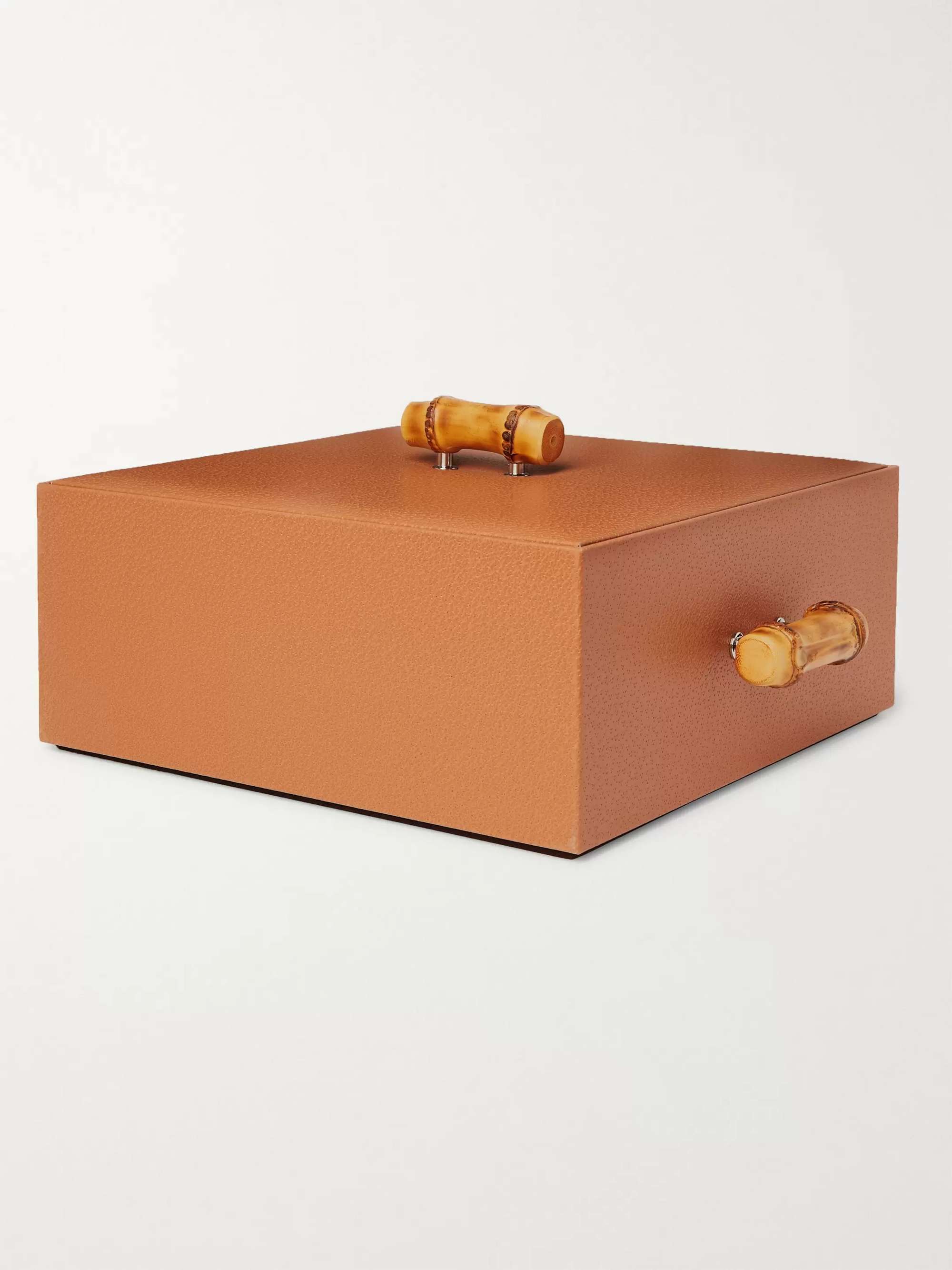 LORENZI MILANO Bamboo, Leather and Stainless Steel Cocktail Set