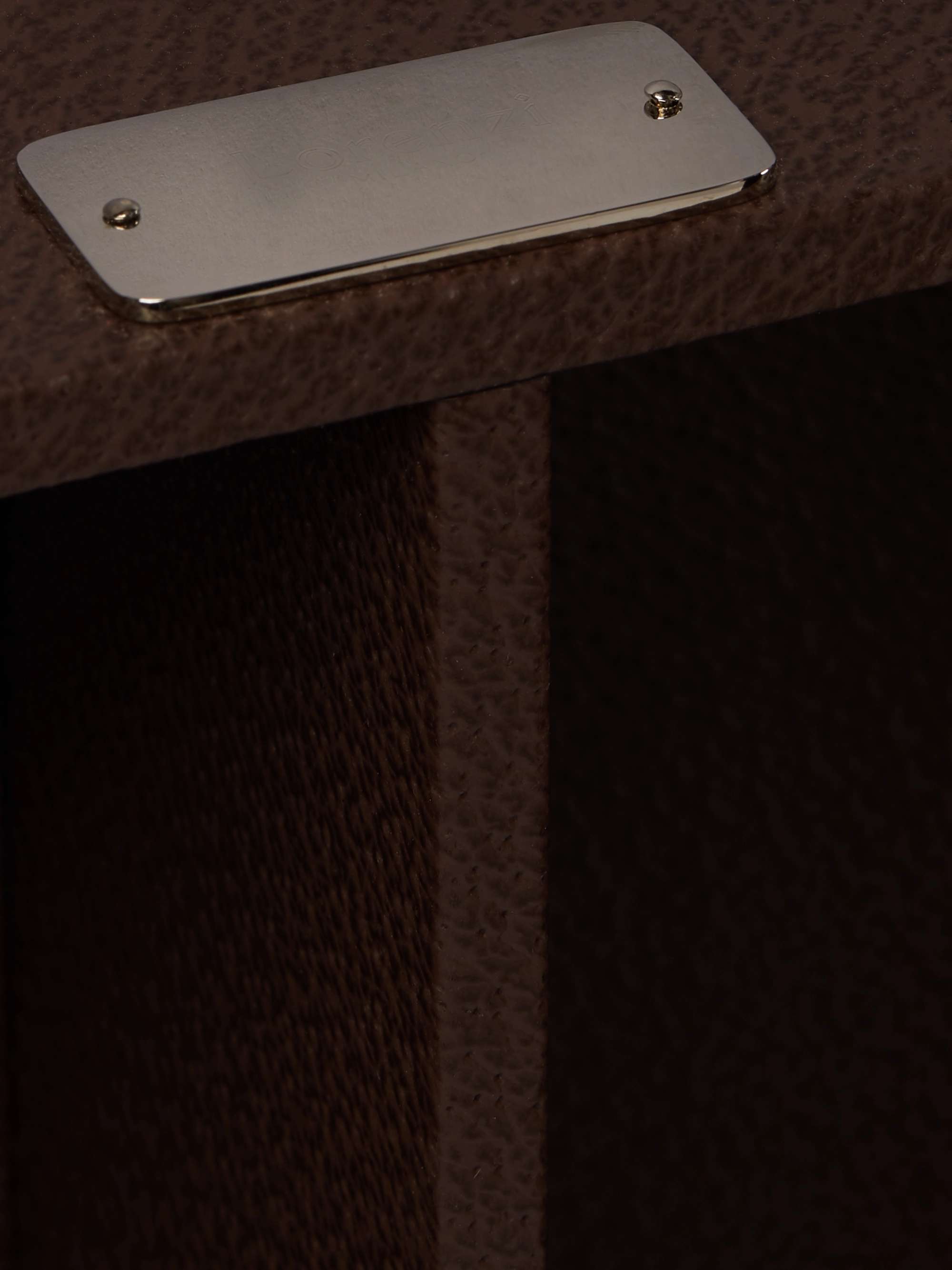 LORENZI MILANO Full-Grain Leather and Bamboo Travel Champagne Cabinet