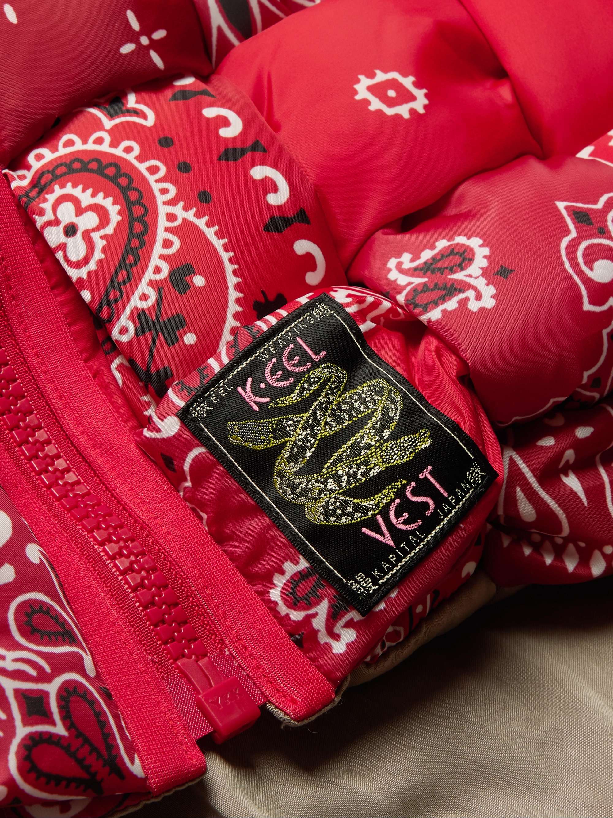 KAPITAL Bandana-Print Woven Padded Shell Gilet