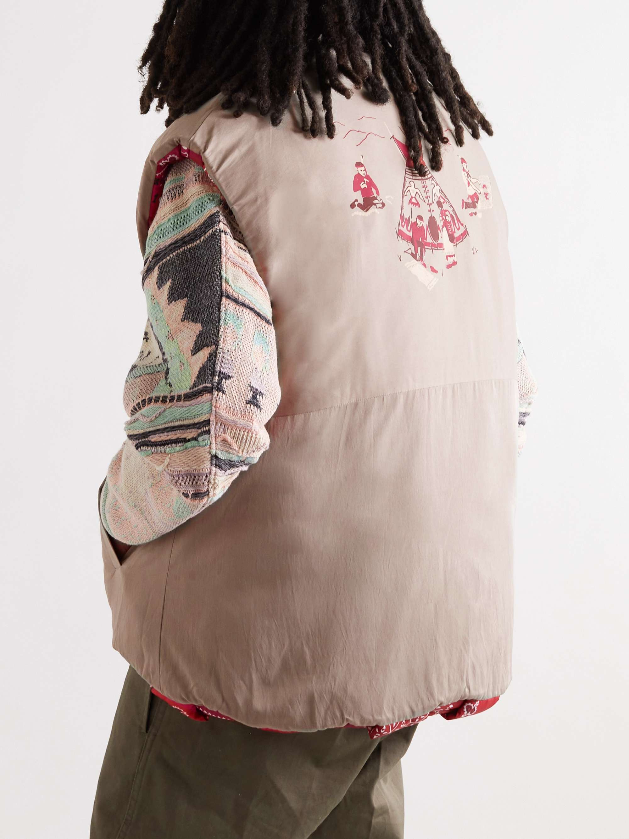 KAPITAL Bandana-Print Woven Padded Shell Gilet