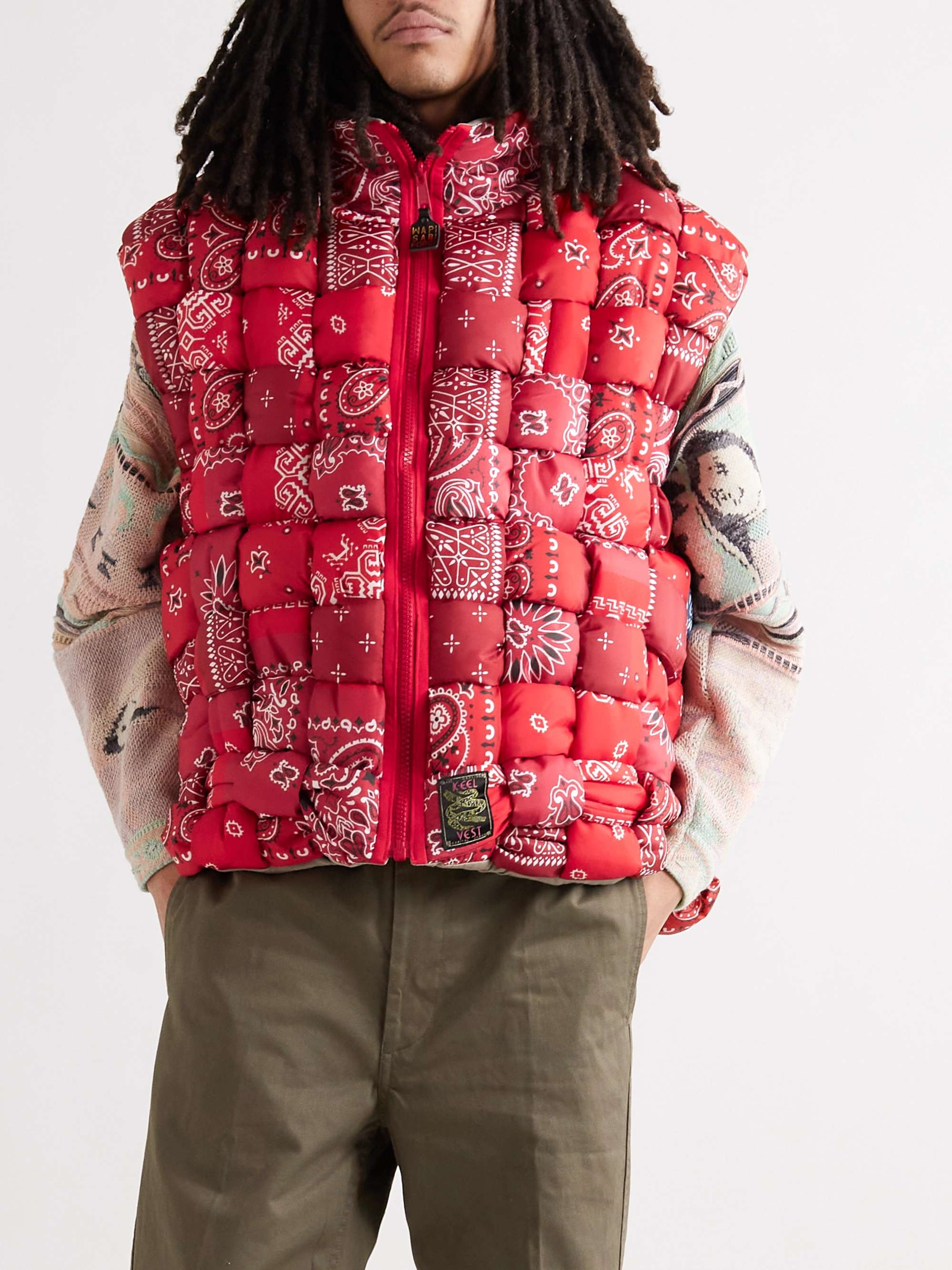 KAPITAL Bandana-Print Woven Padded Shell Gilet