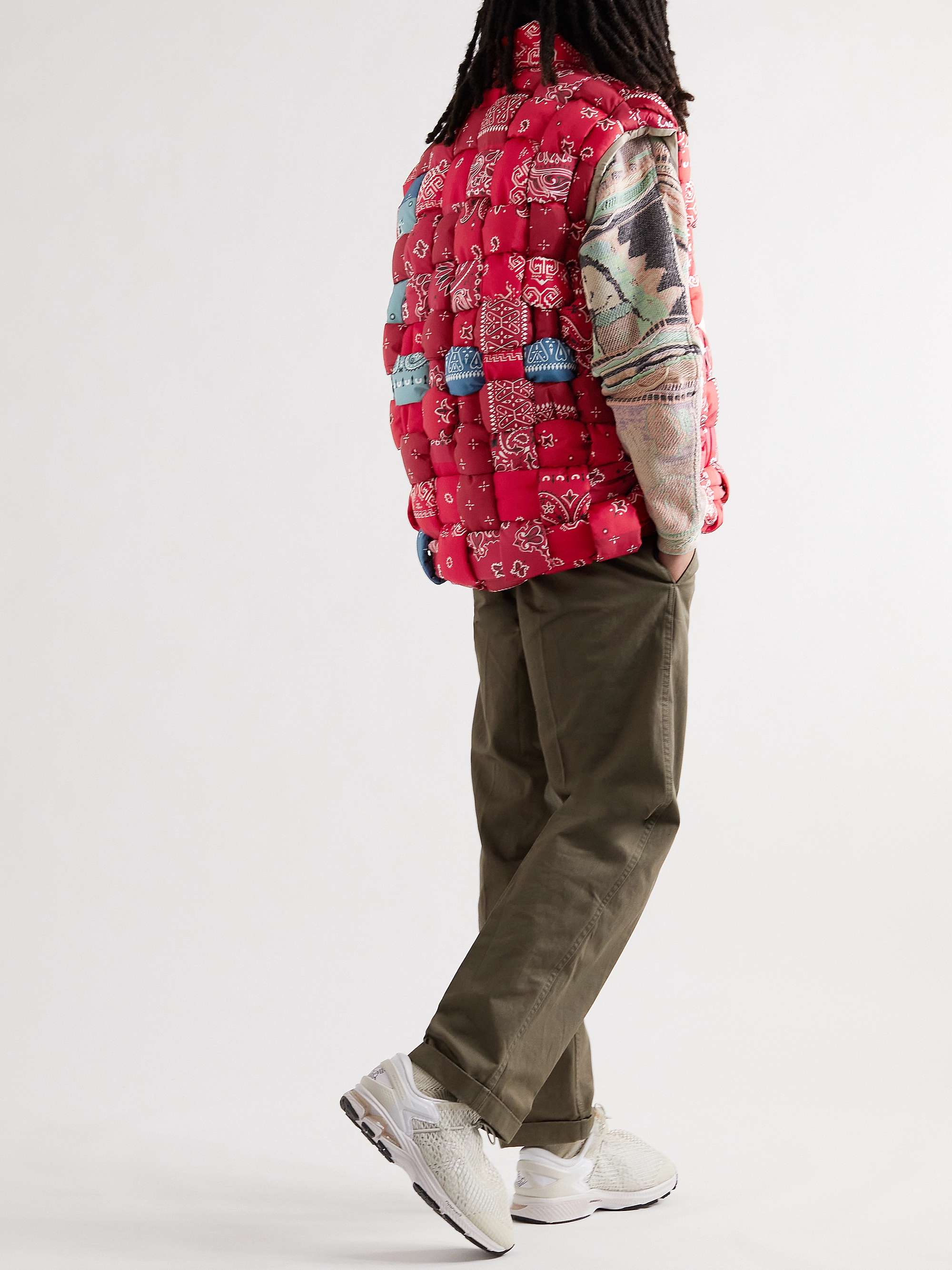 KAPITAL Bandana-Print Woven Padded Shell Gilet