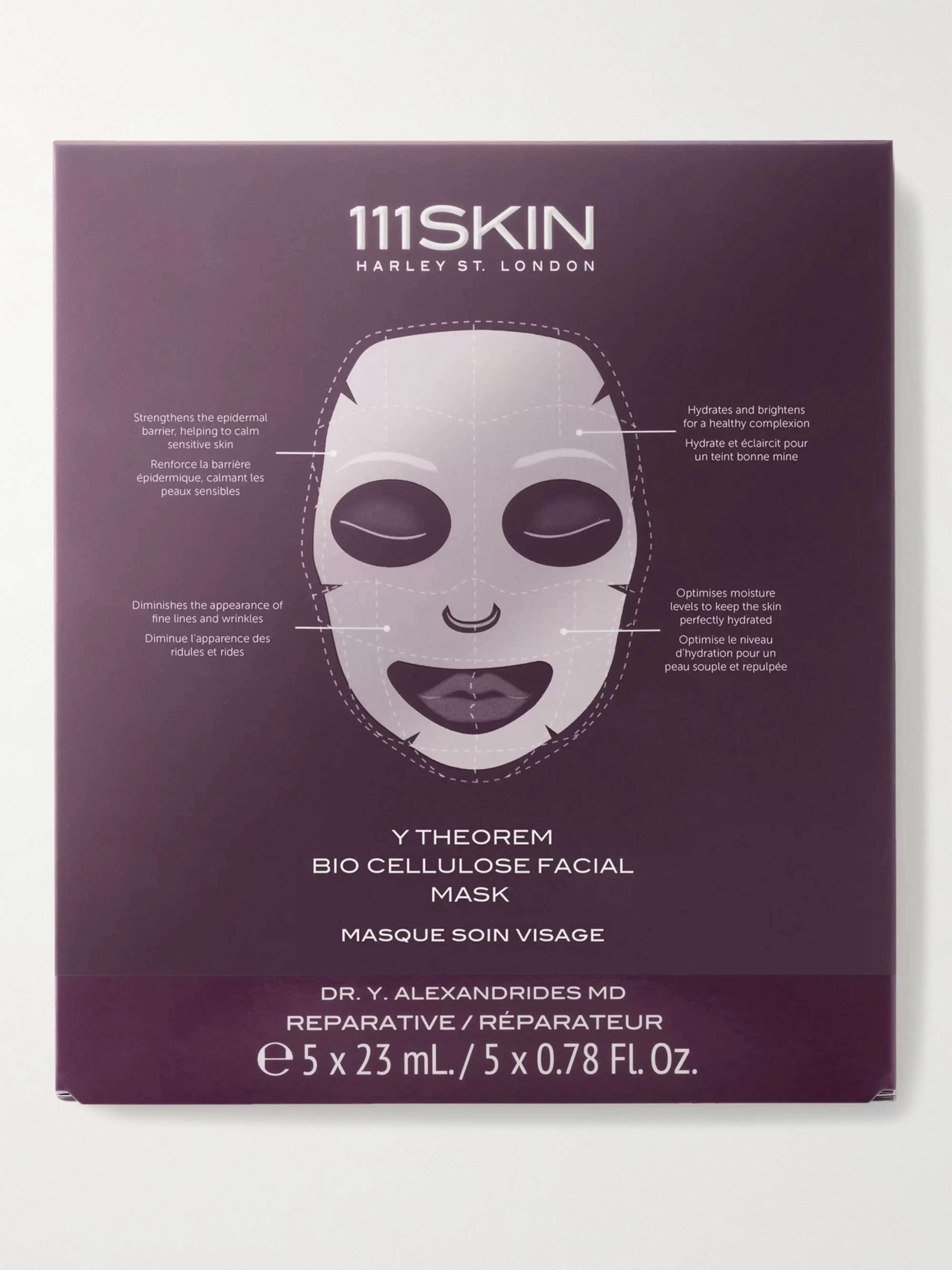 111SKIN Y Theorem Bio Cellulose Facial Masks, 5 x 23ml