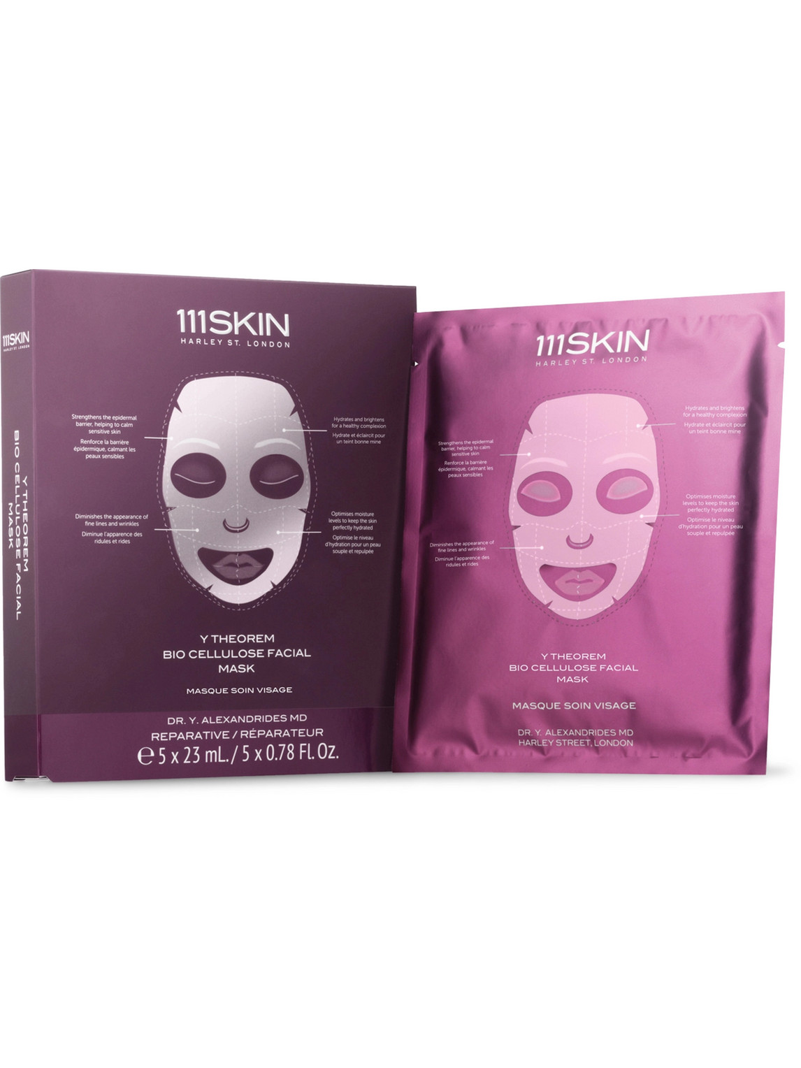 111SKIN Y THEOREM BIO CELLULOSE FACIAL MASKS, 5 X 23ML