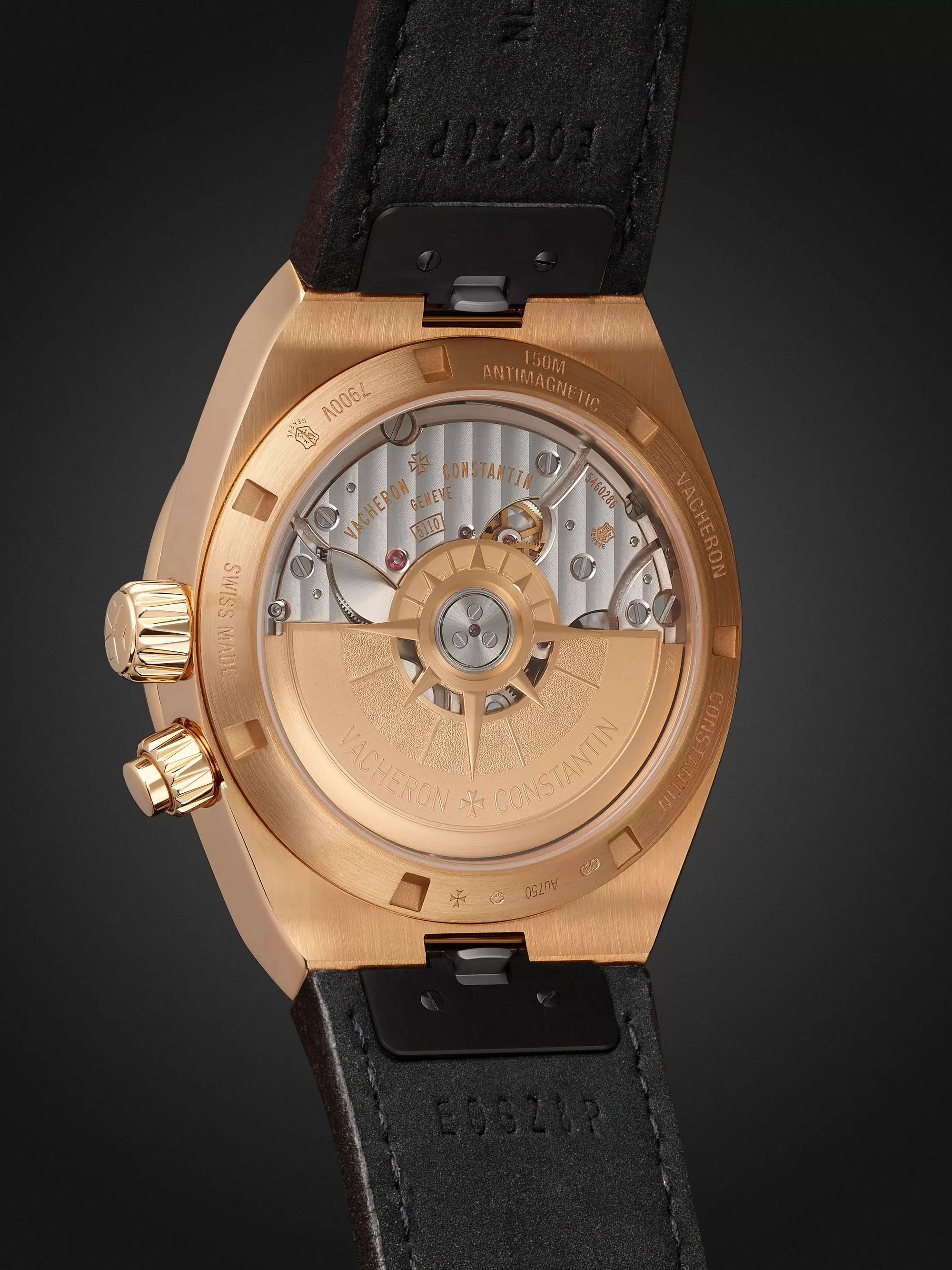 VACHERON CONSTANTIN Overseas Dual Time Automatic 41mm 18-Karat Pink Gold and Leather Watch, Ref. No. 7900V/000R-B336