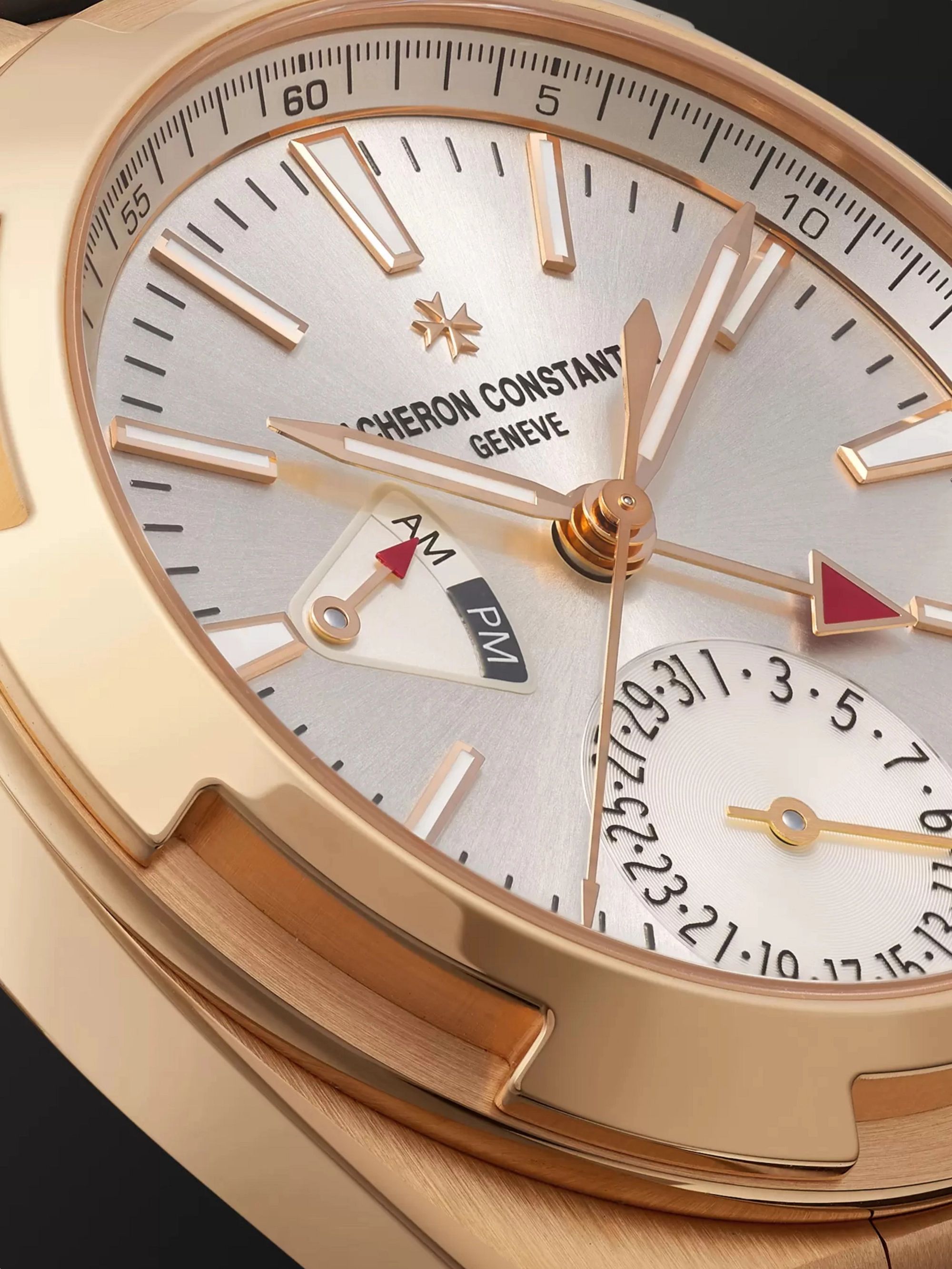 VACHERON CONSTANTIN Overseas Dual Time Automatic 41mm 18-Karat Pink Gold and Leather Watch, Ref. No. 7900V/000R-B336