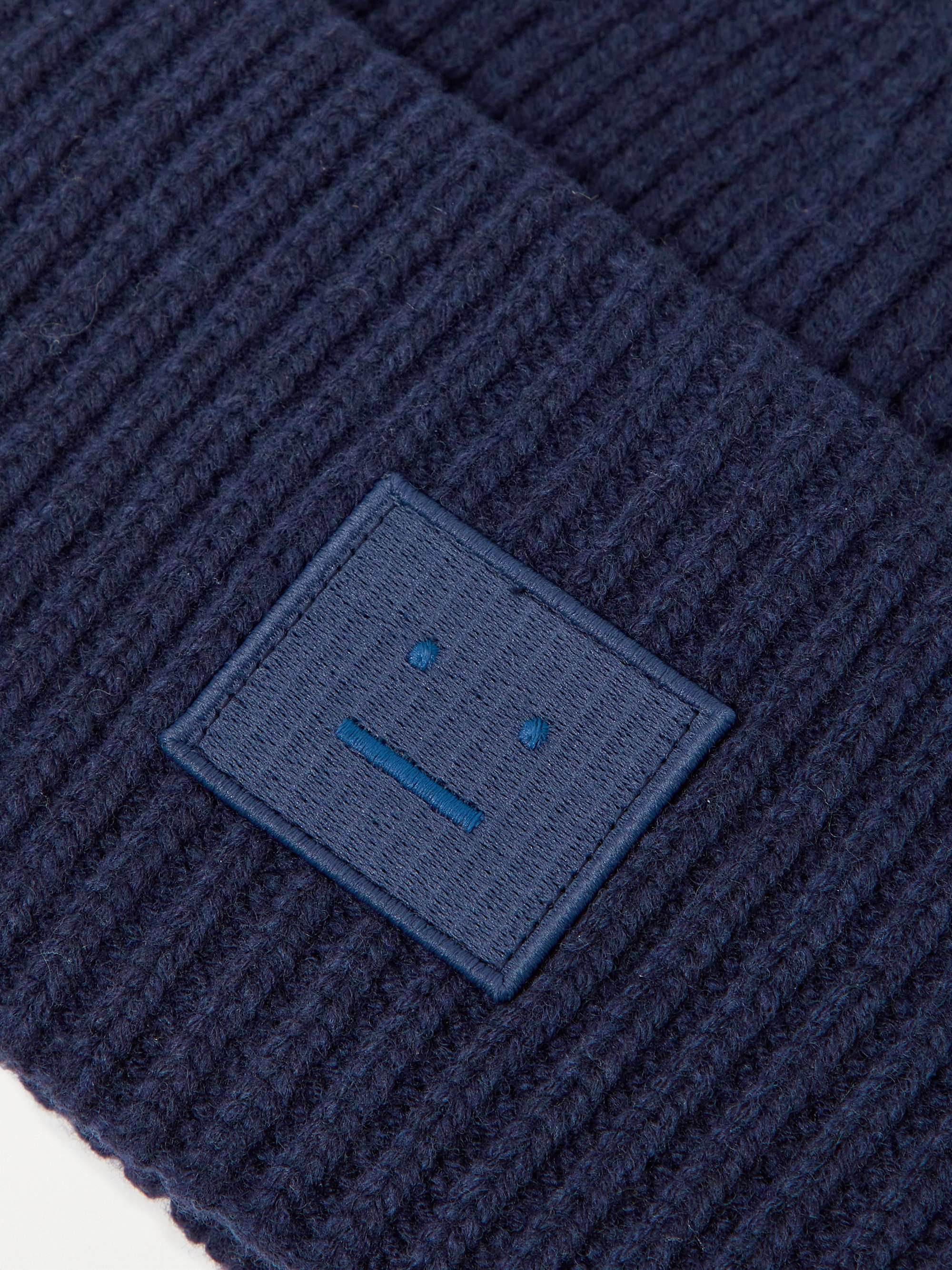 ACNE STUDIOS Logo-Appliquéd Ribbed Wool Beanie