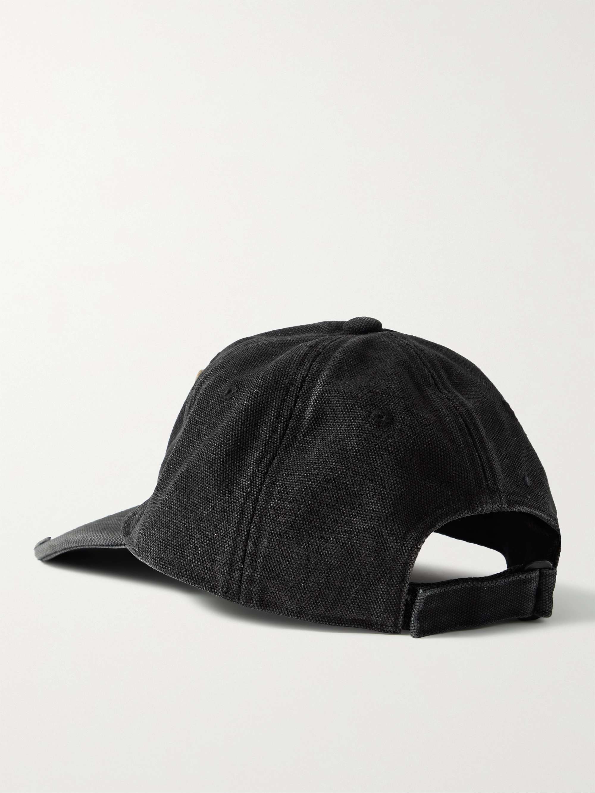 ACNE STUDIOS Distressed Logo-Appliquéd Organic Cotton-Canvas Baseball Cap