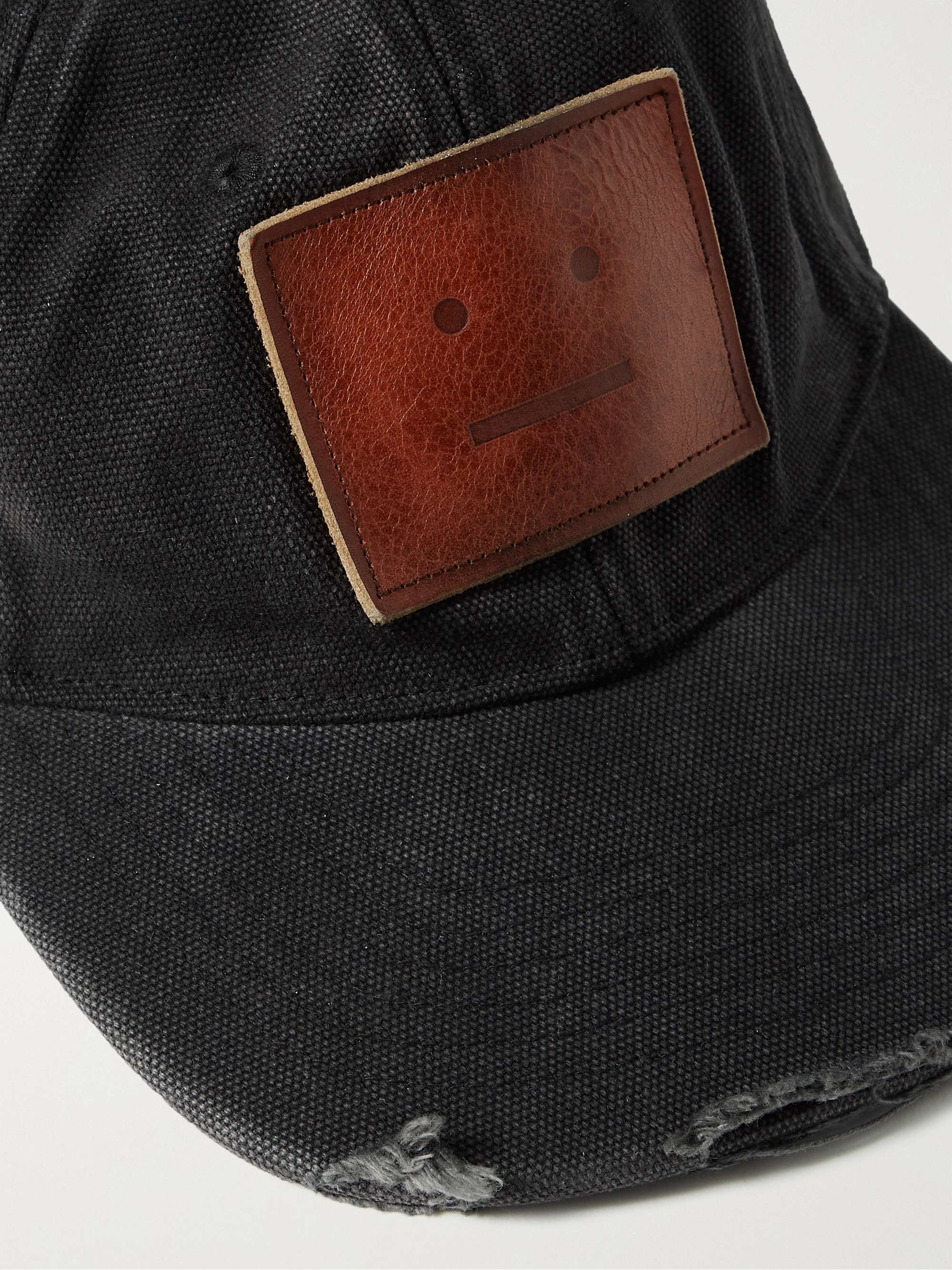 ACNE STUDIOS Distressed Logo-Appliquéd Organic Cotton-Canvas Baseball Cap