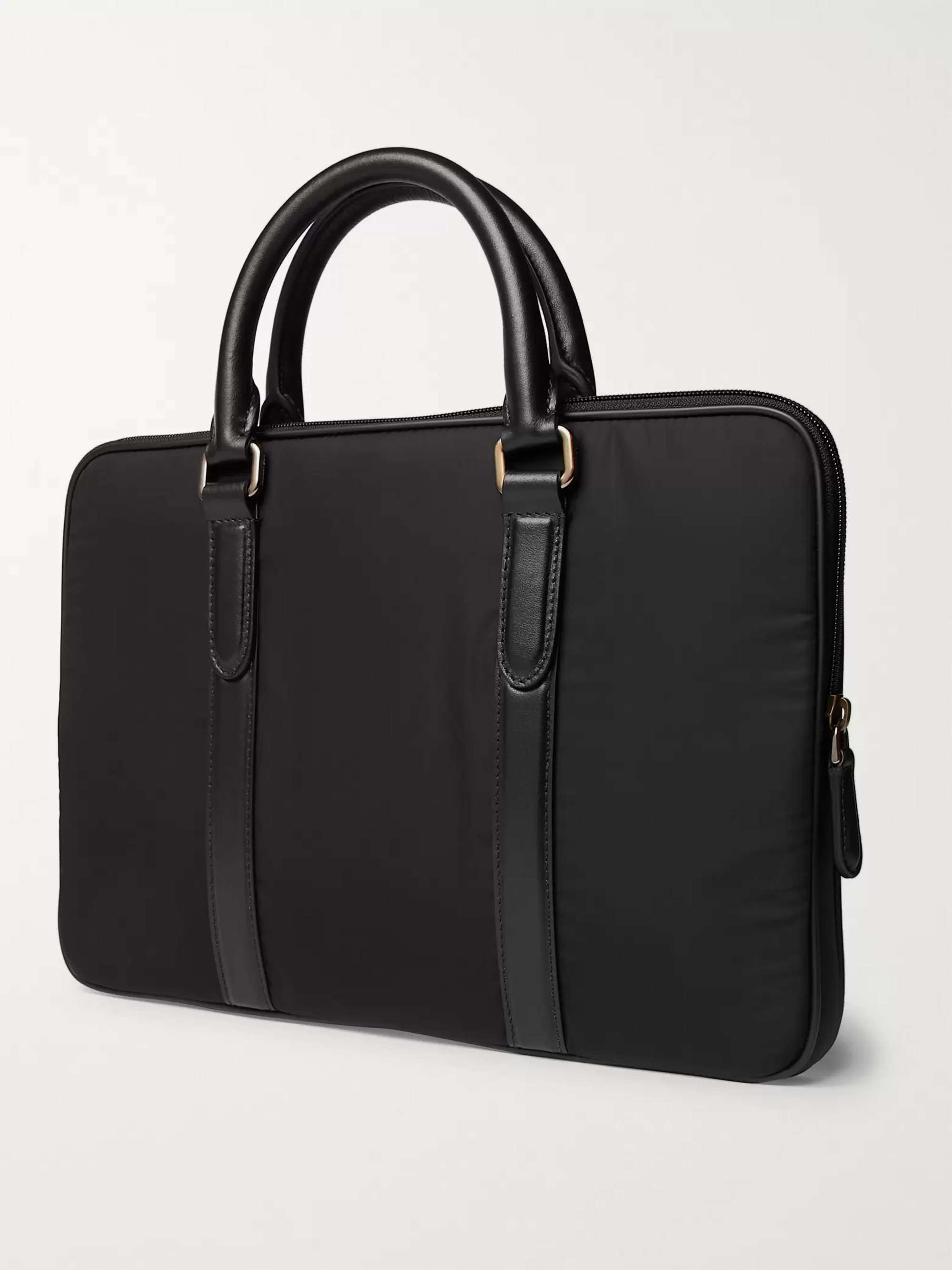 ZEGNA PelleTessuta Leather and Nylon Briefcase