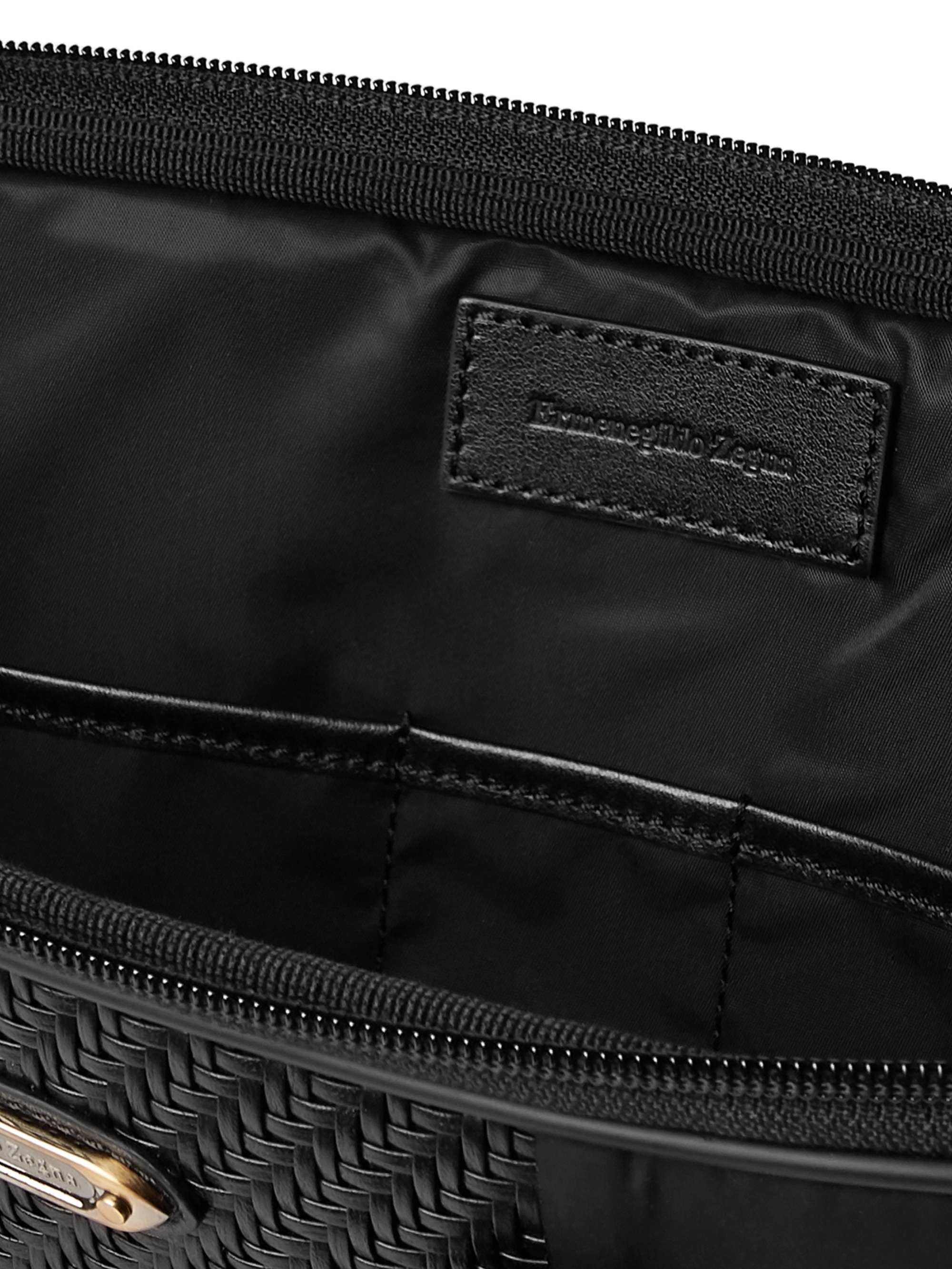 ZEGNA PelleTessuta Leather and Nylon Briefcase