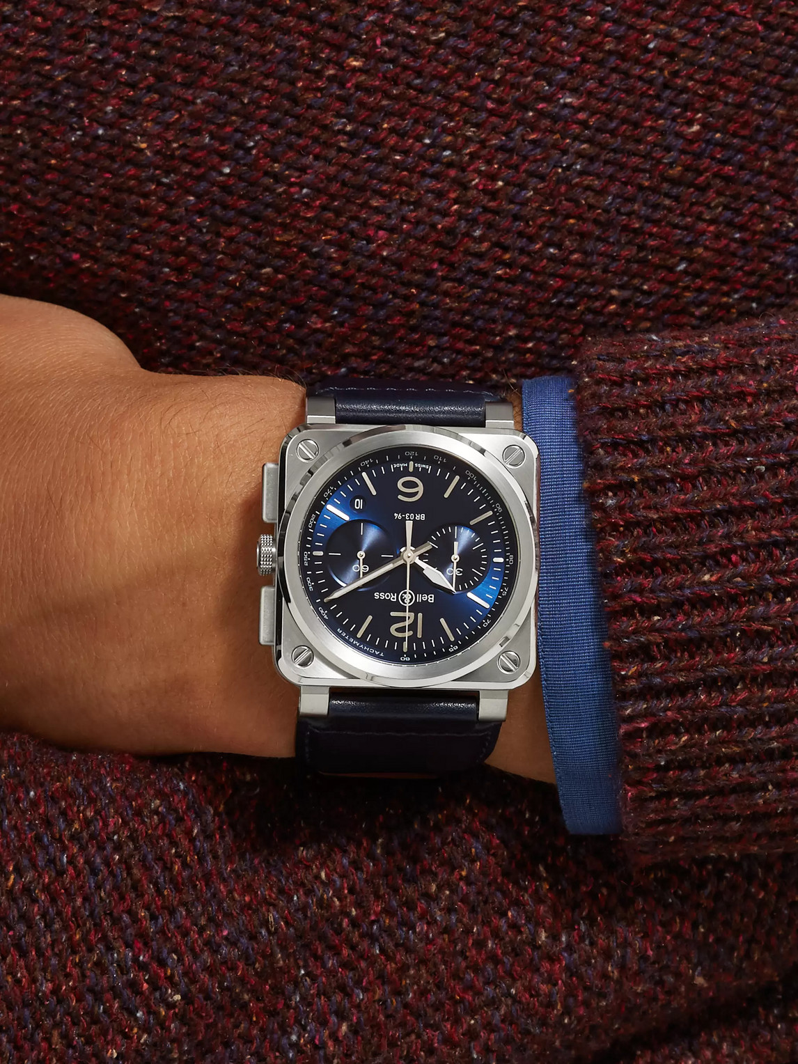 BR 03-94 Blue Steel Automatic Chronograph Steel Watch, Ref. BR0394‐BLU-ST/SCA — 2