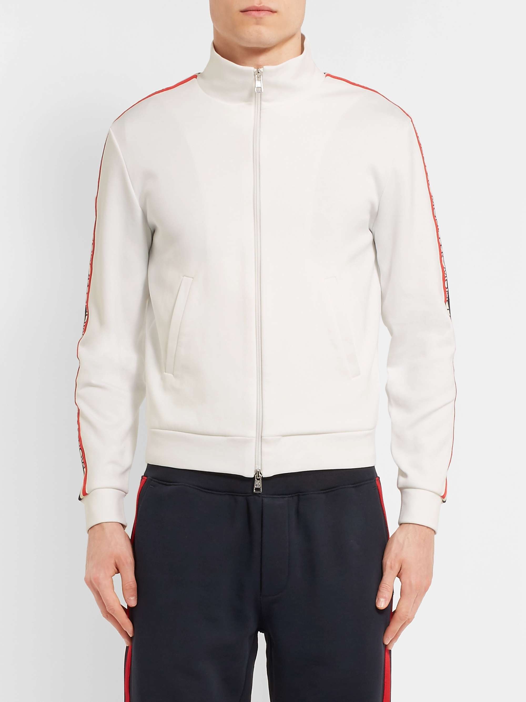 MONCLER Grosgrain-Trimmed Jersey Jacket