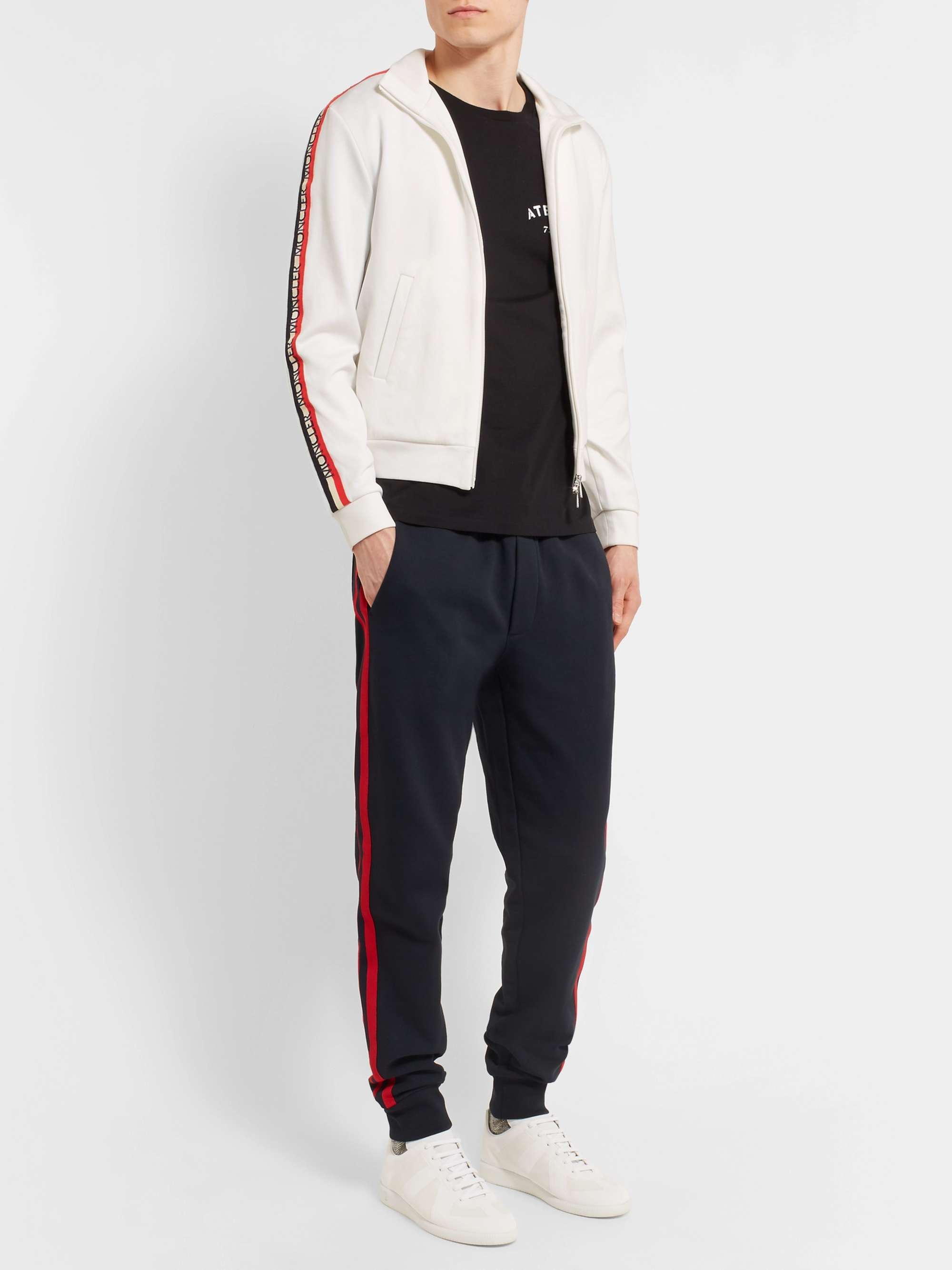 MONCLER Grosgrain-Trimmed Jersey Jacket