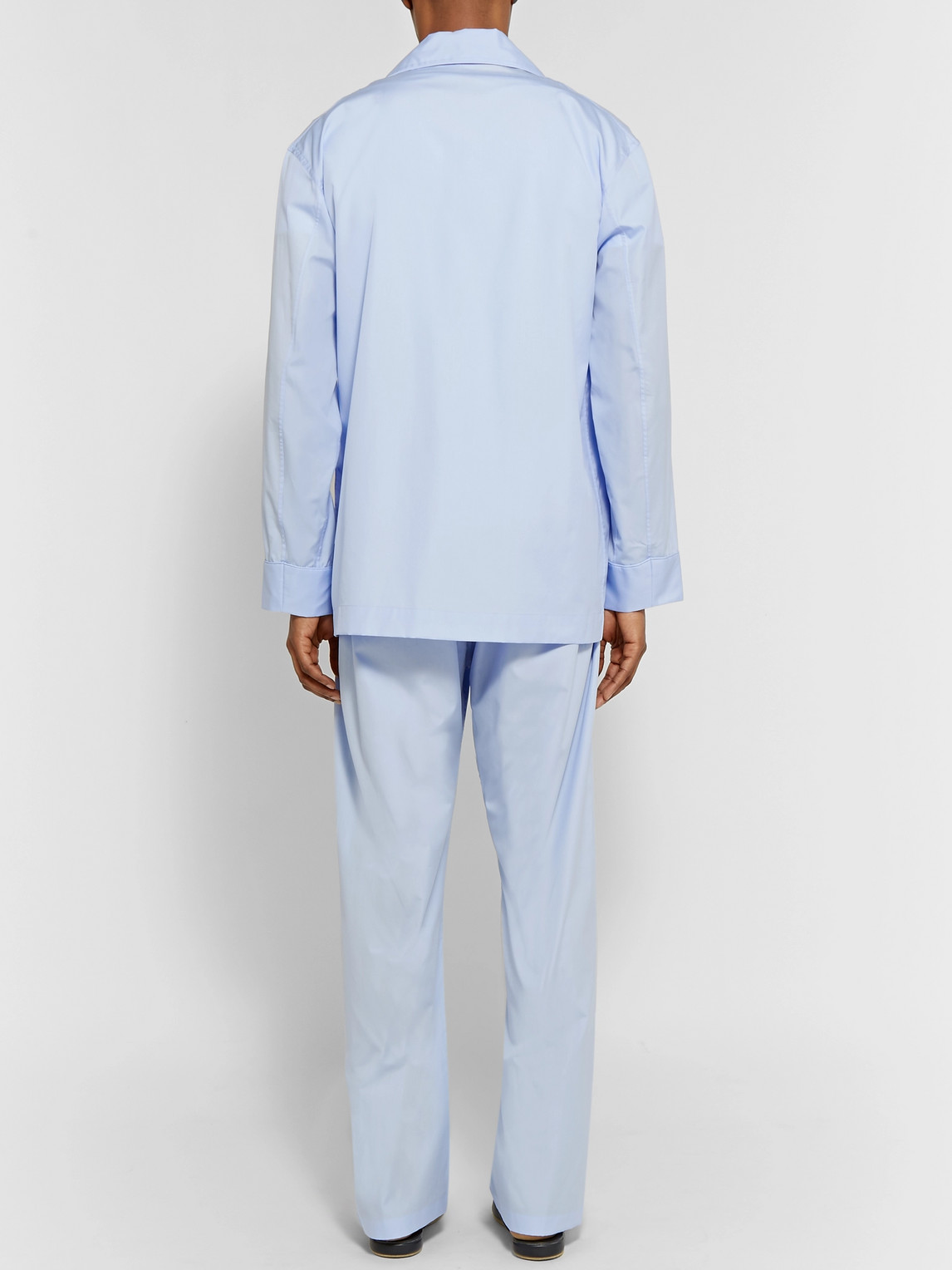 Shop Emma Willis Cotton-poplin Pyjama Set In Blue