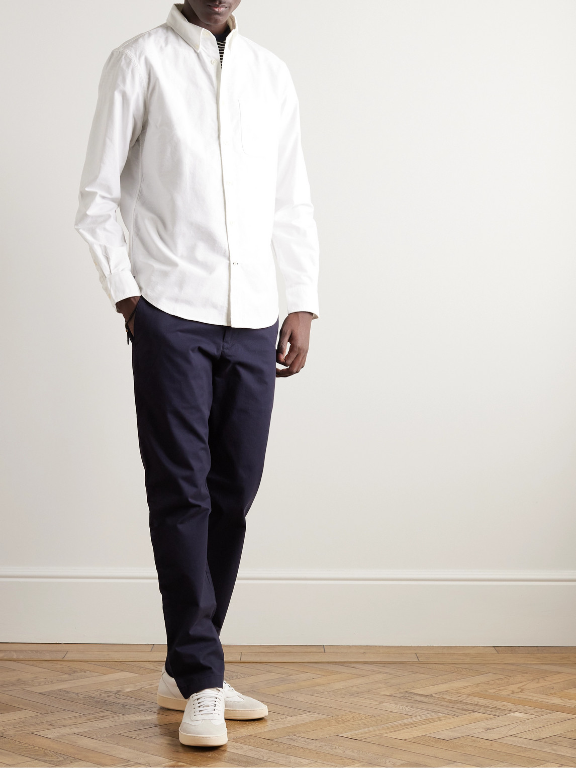 Shop Club Monaco Button-down Collar Cotton Oxford Shirt In White