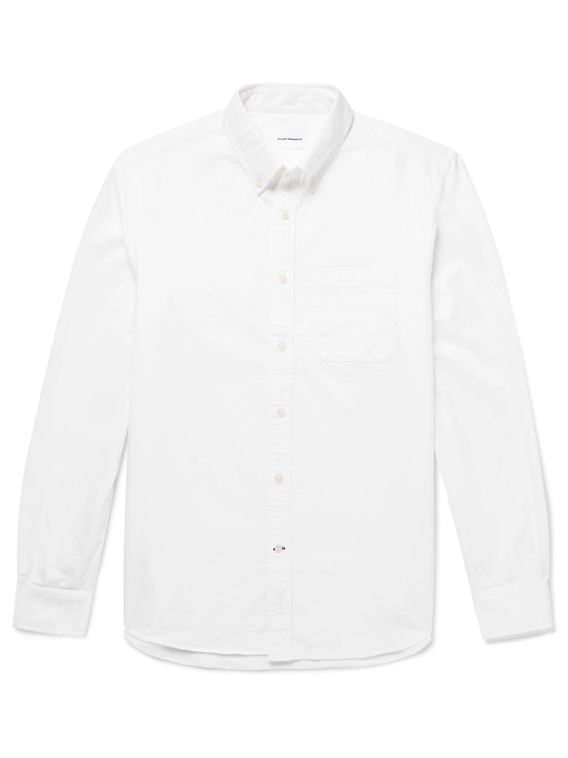 Club Monaco Long Sleeve Oxford Shirt In White