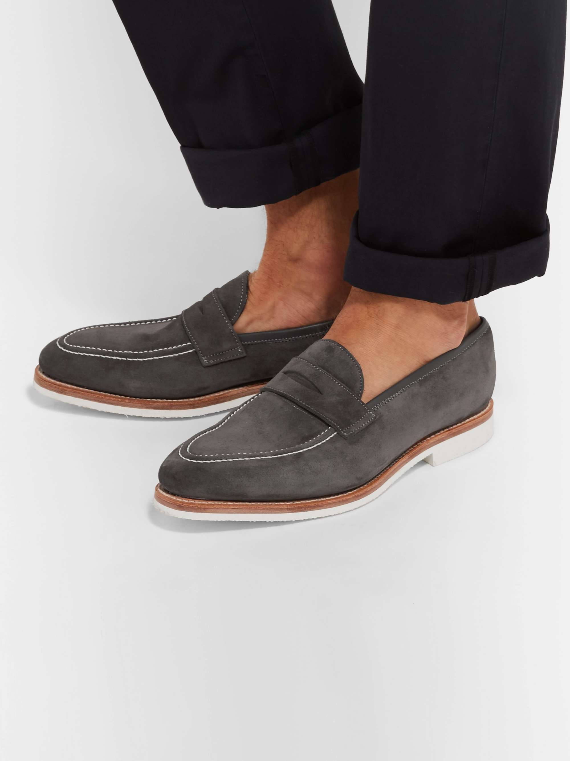 GEORGE CLEVERLEY Capri Suede Penny Loafers