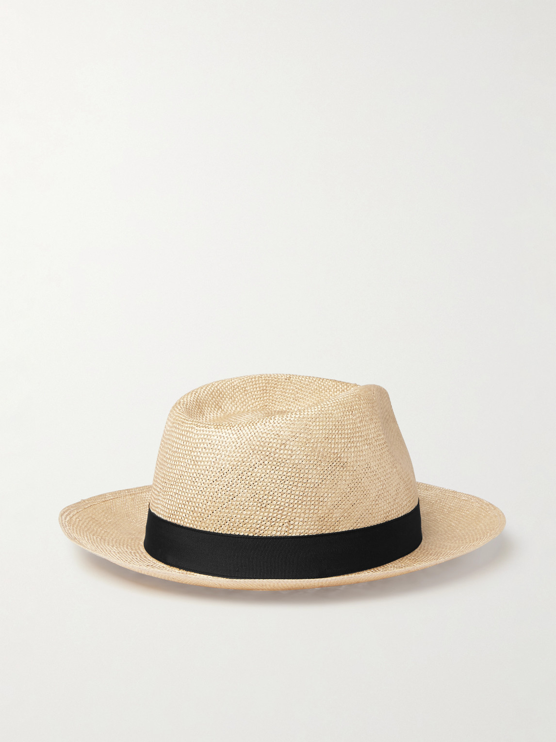 Shop Anderson & Sheppard Grosgrain-trimmed Sisal Hat In Neutrals