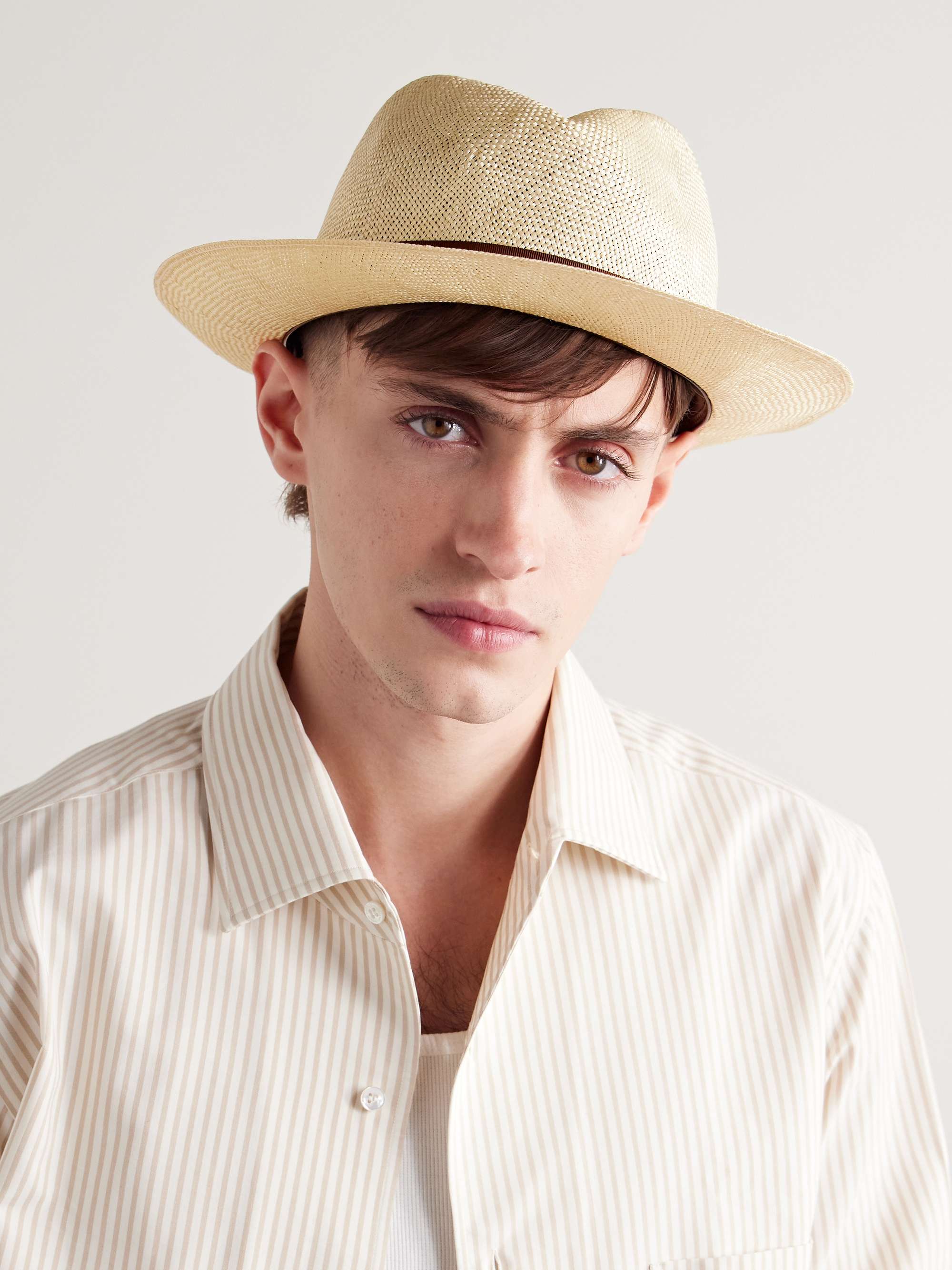 ANDERSON & SHEPPARD Grosgrain-Trimmed Sisal Hat