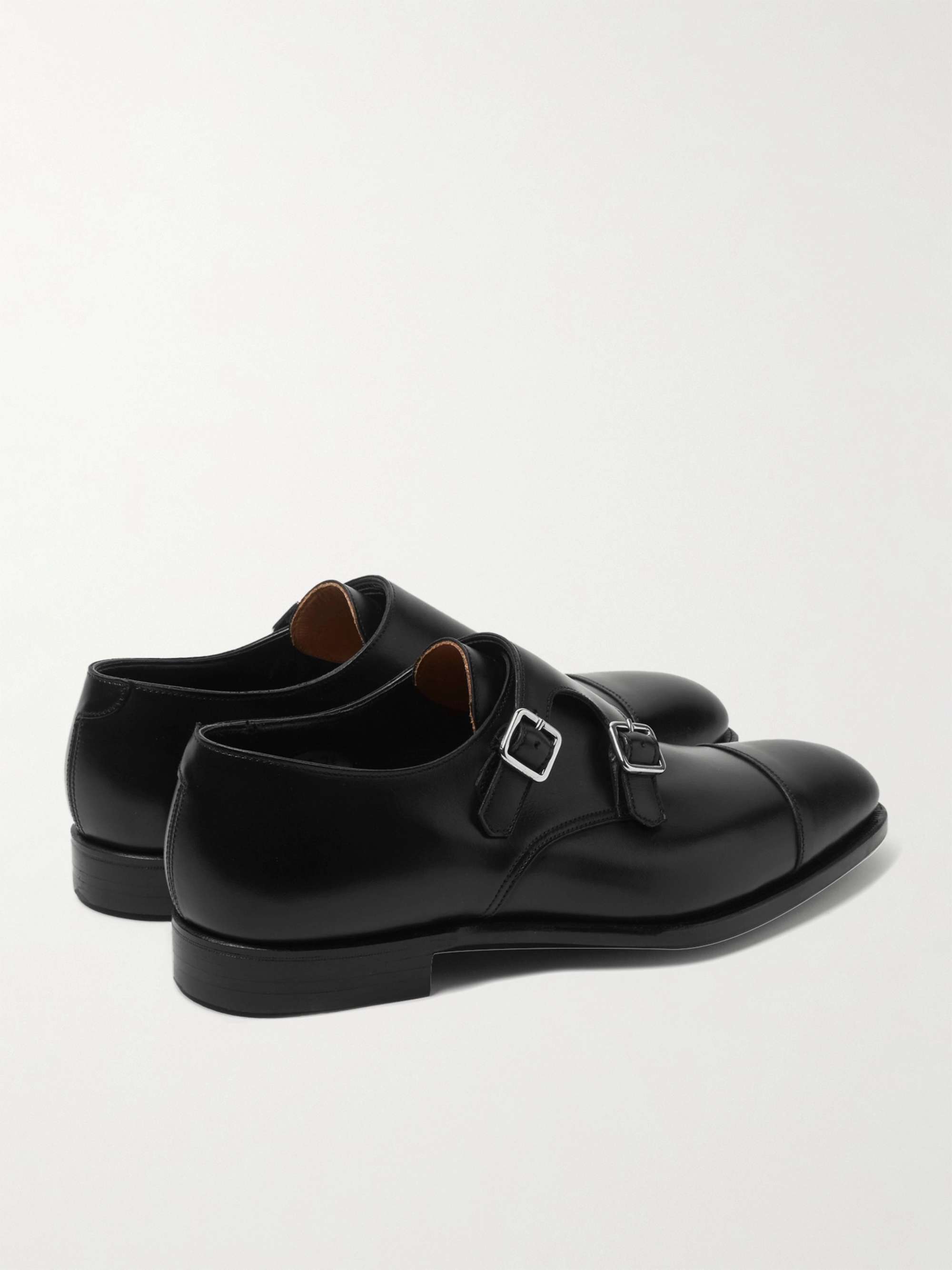 GEORGE CLEVERLEY Thomas Cap-Toe Leather Monk-Strap Shoes