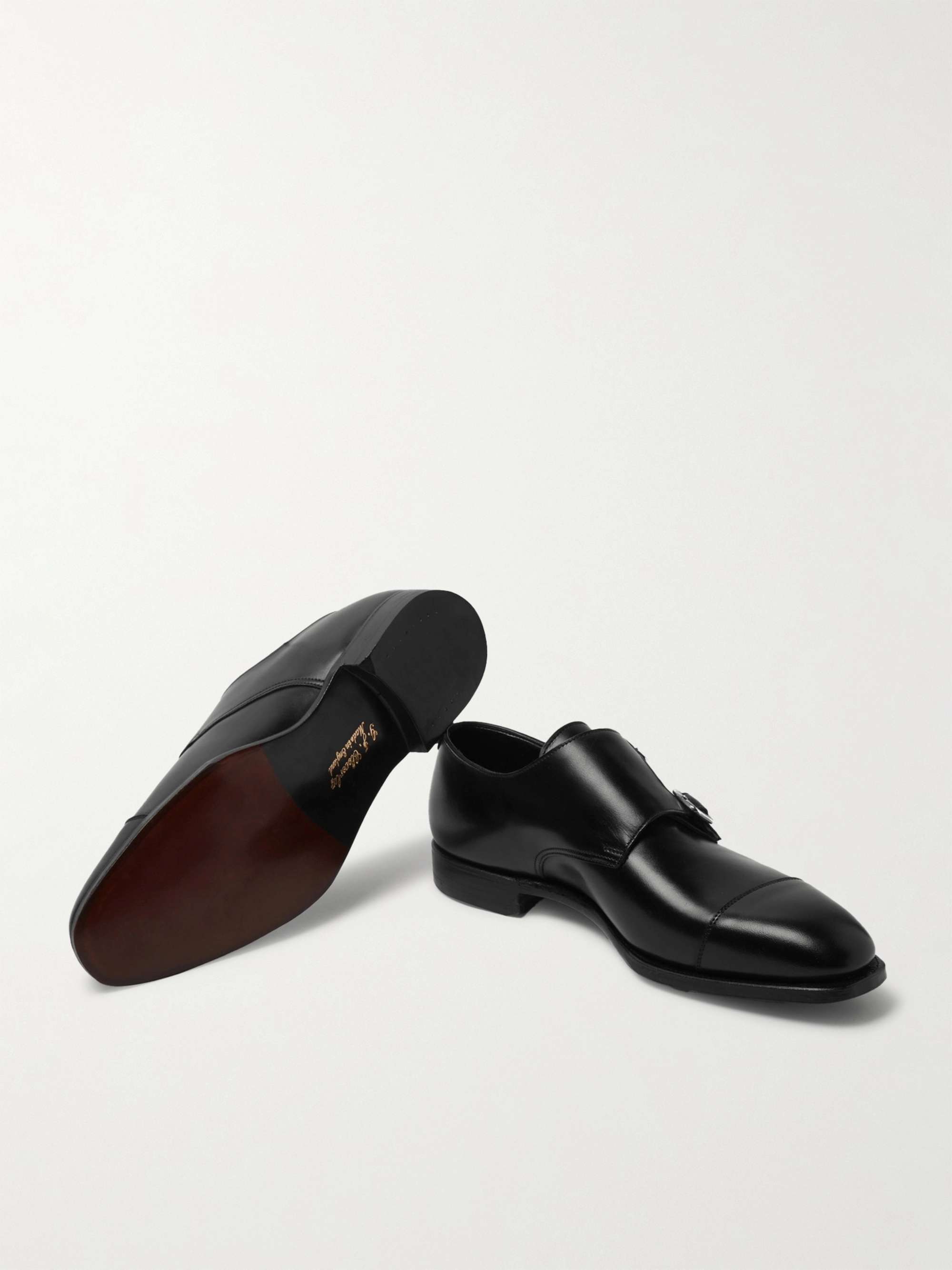 GEORGE CLEVERLEY Thomas Cap-Toe Leather Monk-Strap Shoes