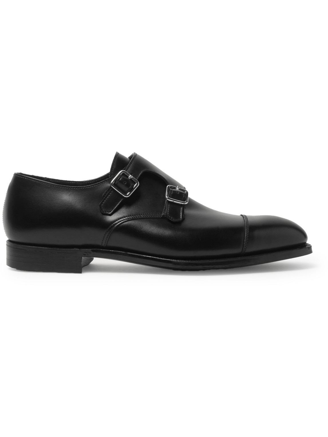 GEORGE CLEVERLEY THOMAS CAP-TOE LEATHER MONK-STRAP SHOES