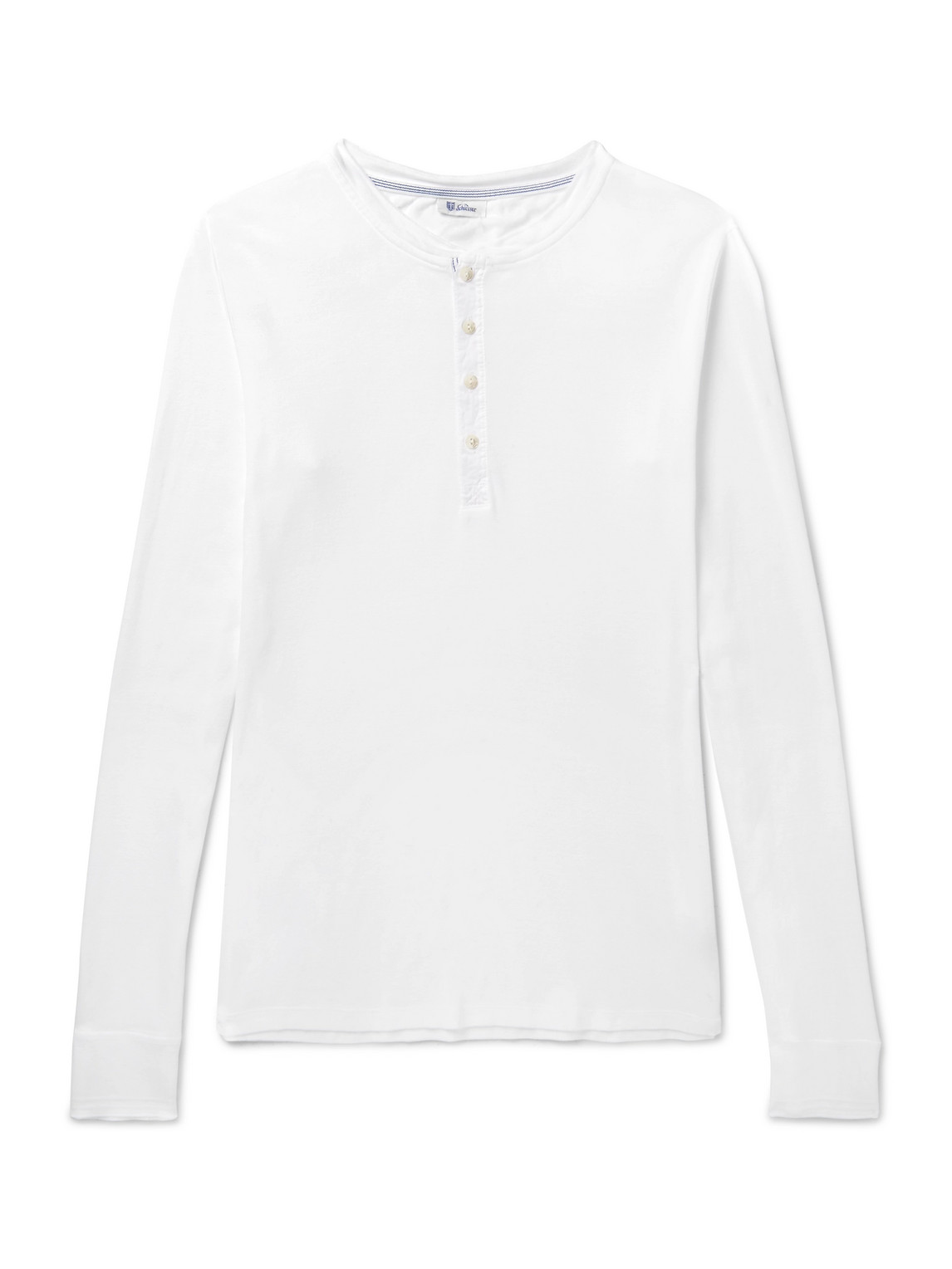 Schiesser Karl Heinz Cotton-jersey Henley T-shirt - White