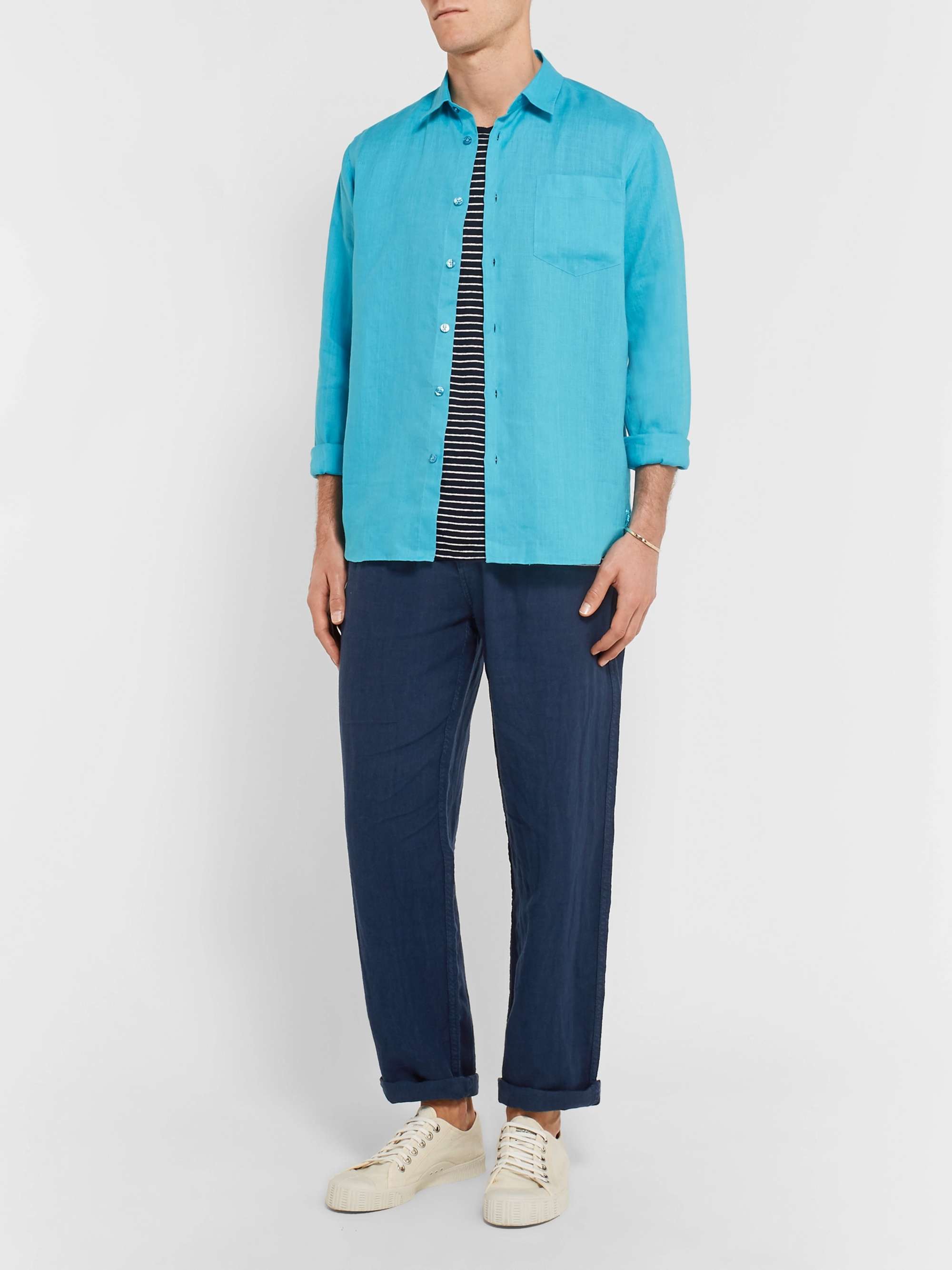 VILEBREQUIN Pacha Wide-Leg Linen Drawstring Trousers