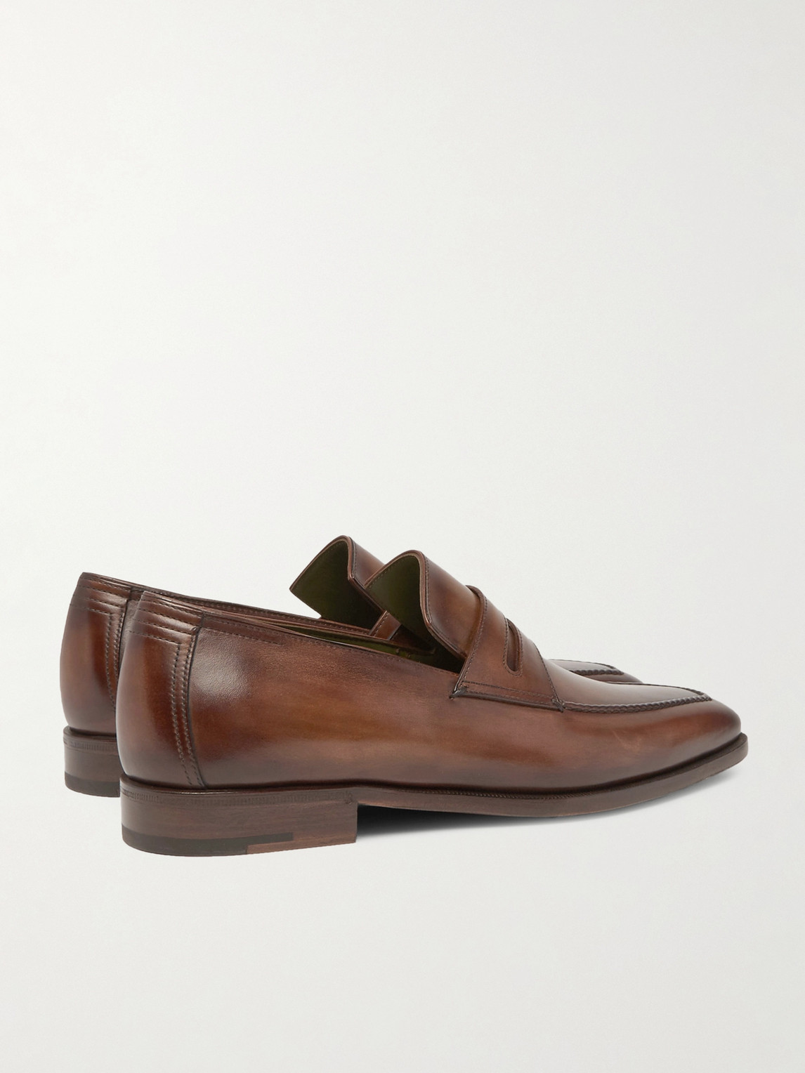 Shop Berluti Andy Leather Loafers In Brown