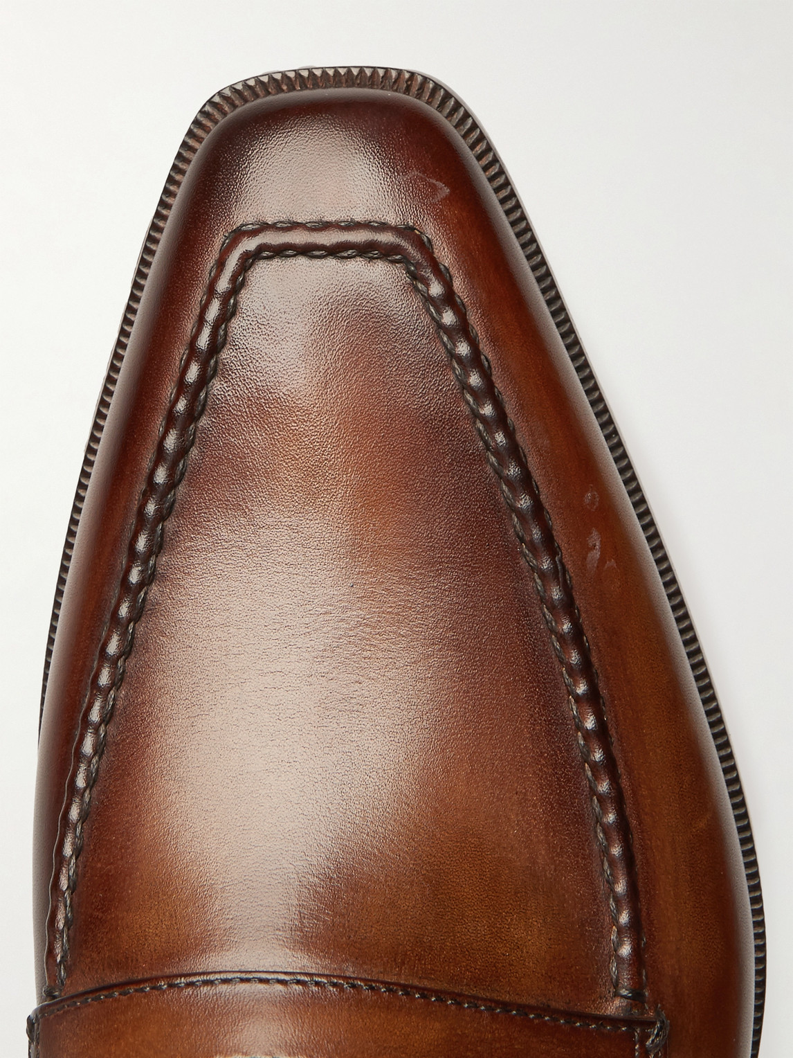 Shop Berluti Andy Leather Loafers In Brown