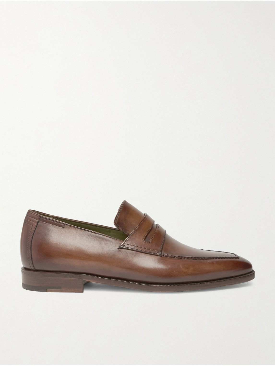 Shop Berluti Andy Leather Loafers In Brown