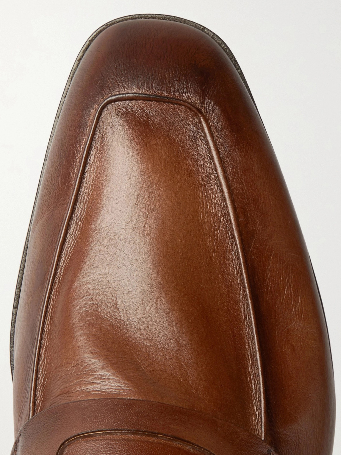 Shop Berluti Lorenzo Leather Loafers In Brown