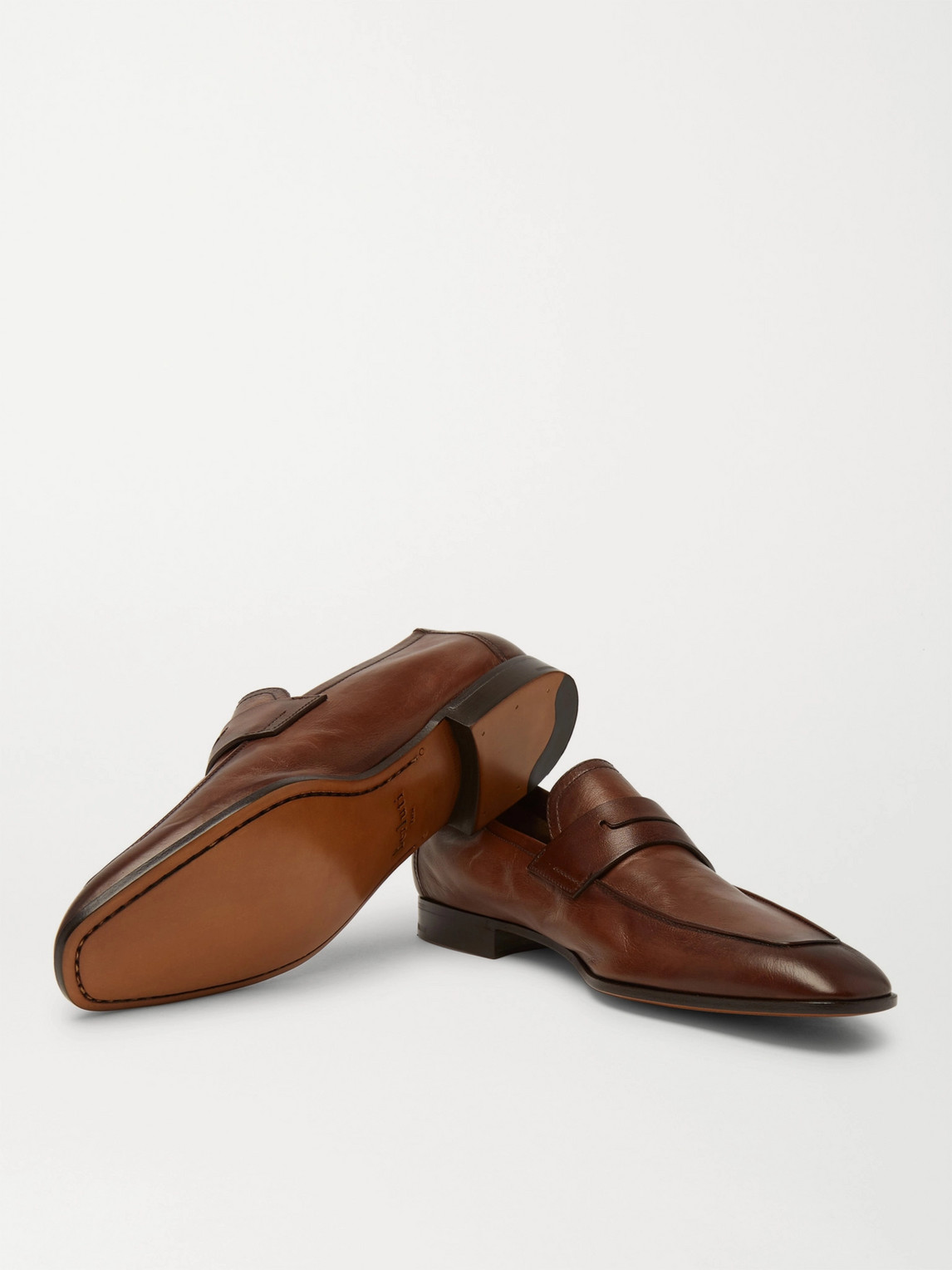 Shop Berluti Lorenzo Leather Loafers In Brown