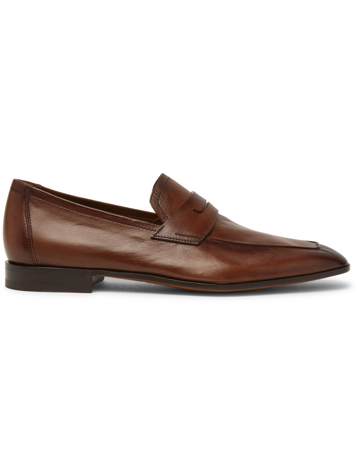 Shop Berluti Lorenzo Leather Loafers In Brown