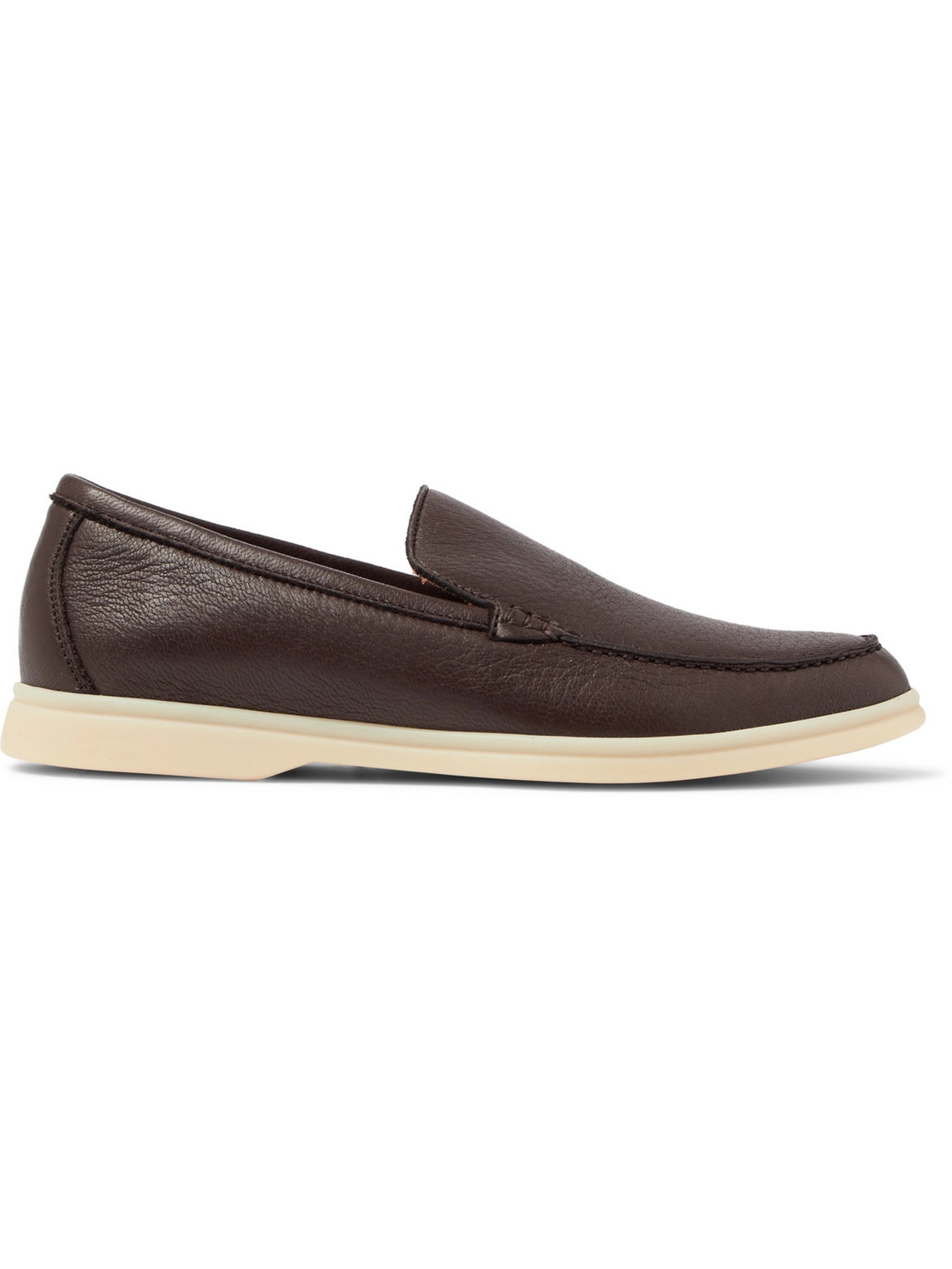 Loro Piana Summer Walk Full-grain Leather Loafers In Brown