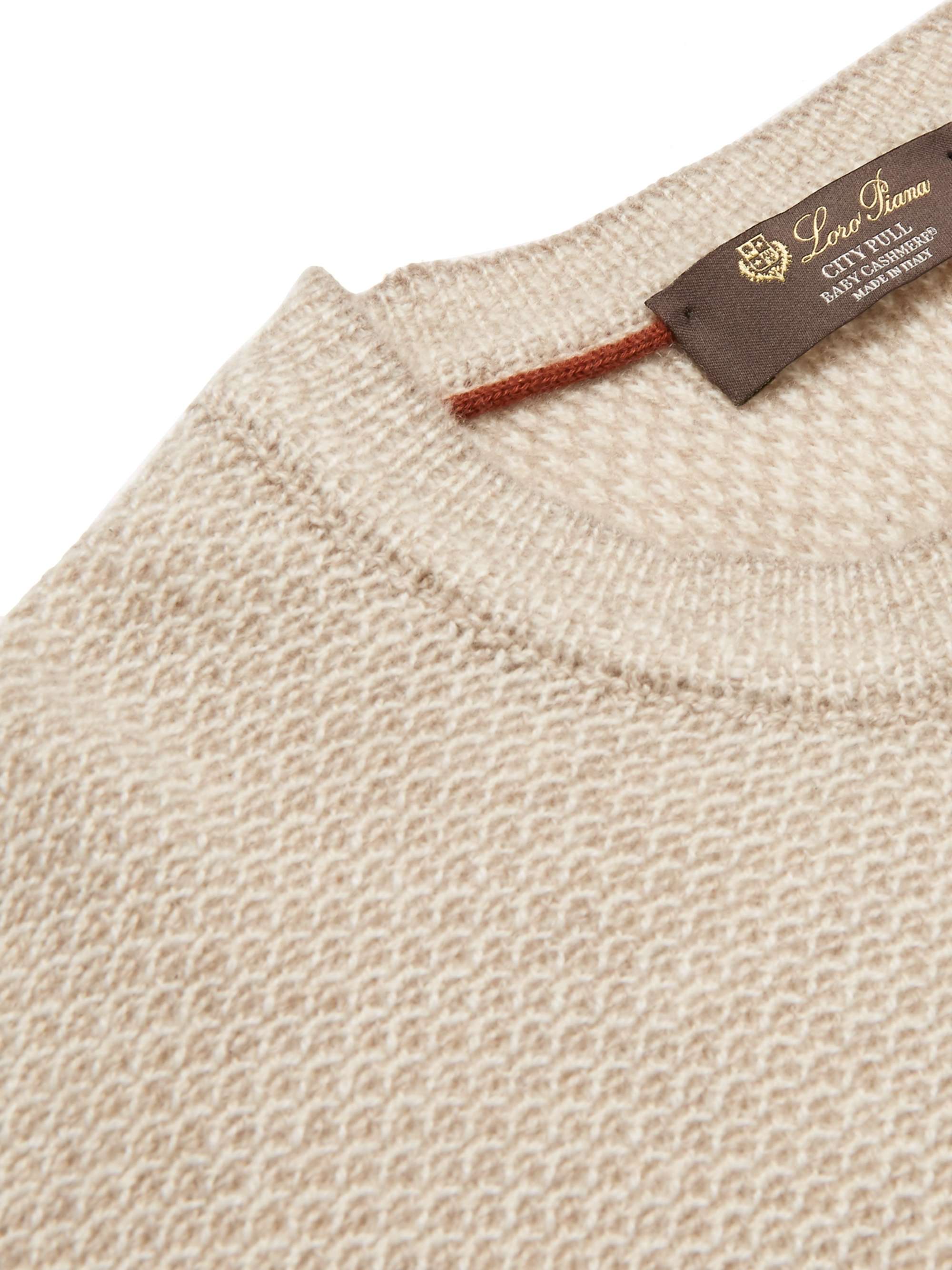 LORO PIANA Slim-Fit Waffle-Knit Baby Cashmere Sweater