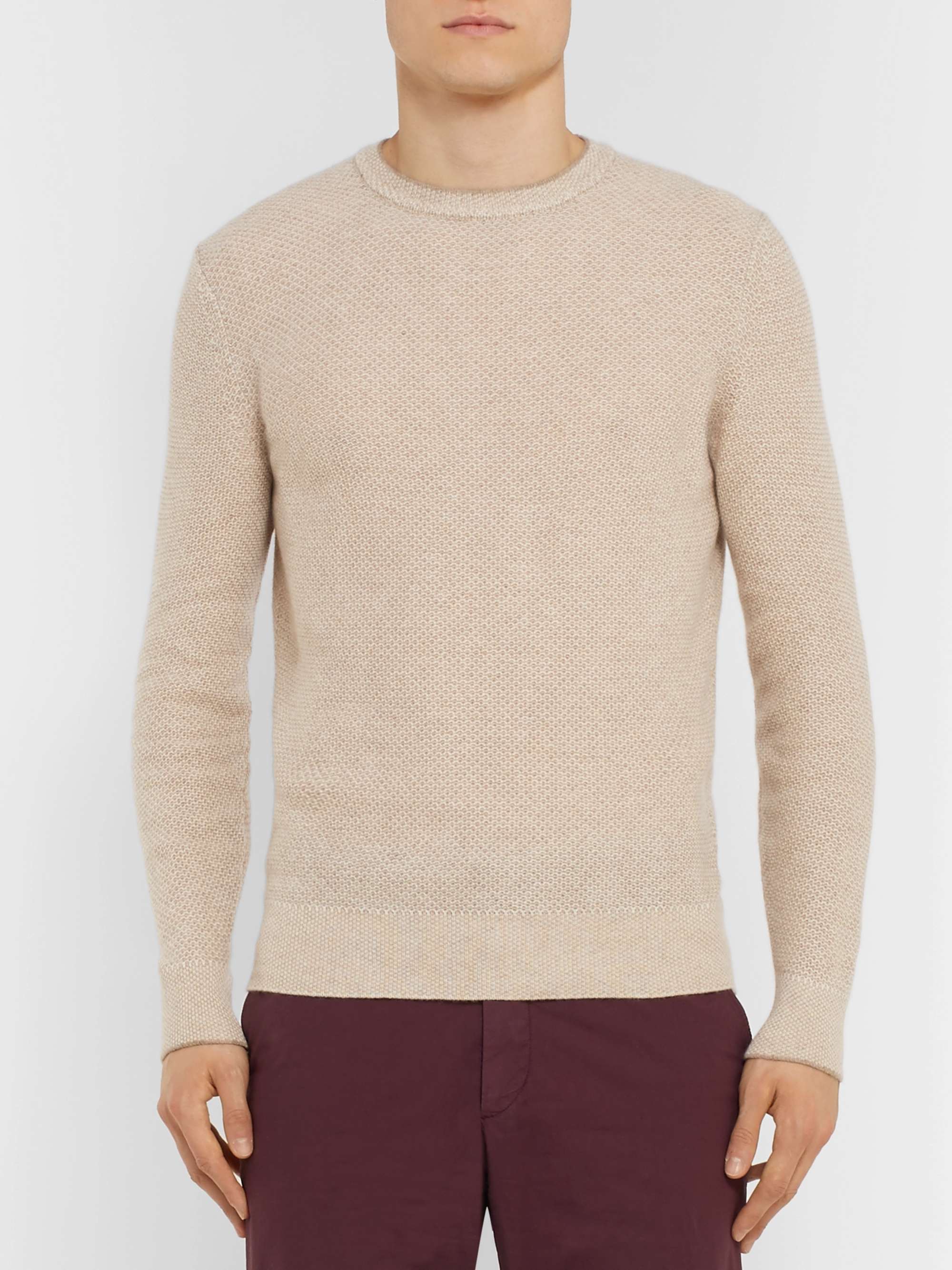 LORO PIANA Slim-Fit Waffle-Knit Baby Cashmere Sweater