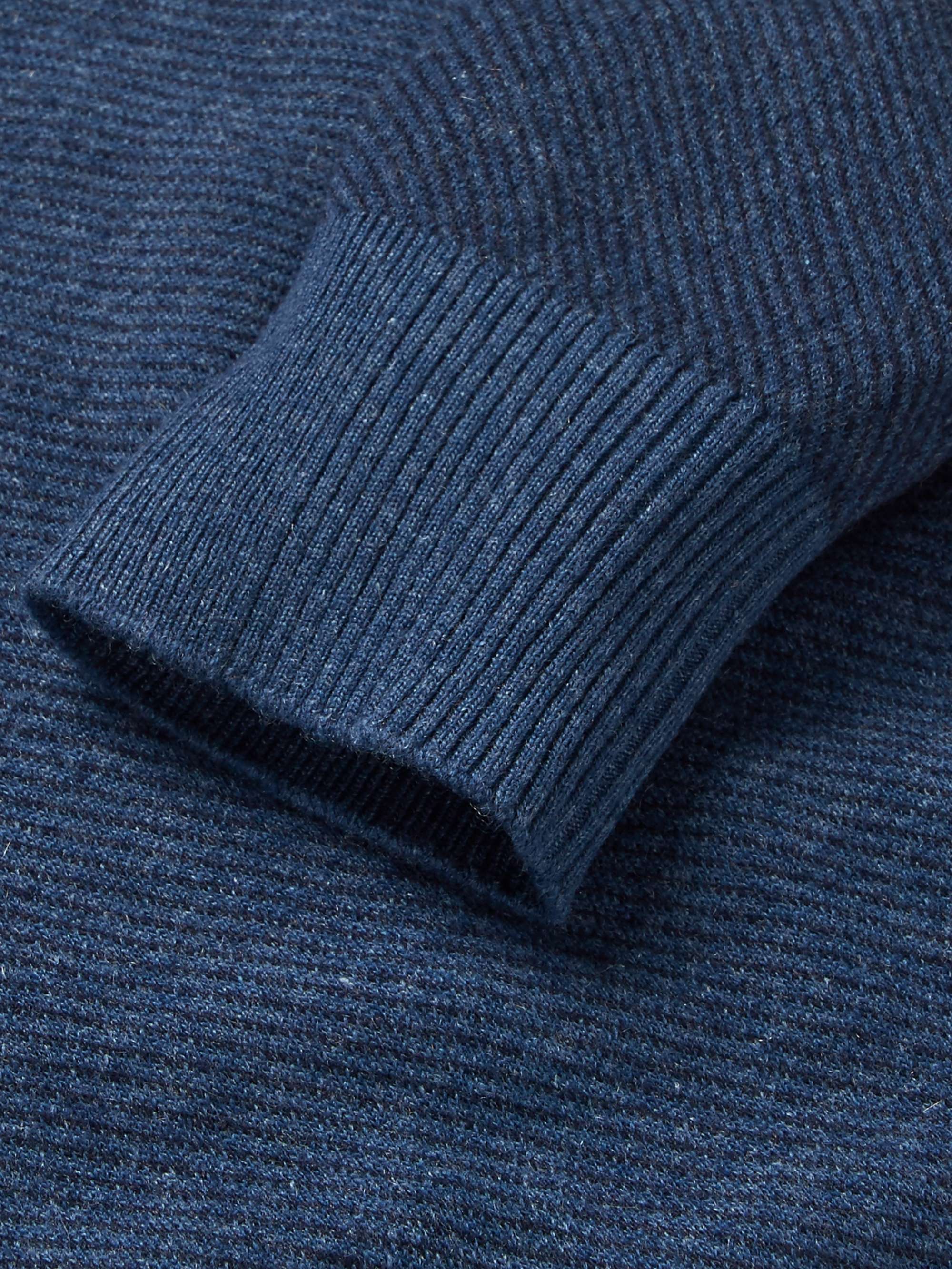 LORO PIANA Roadster Striped Cashmere Half-Zip Sweater