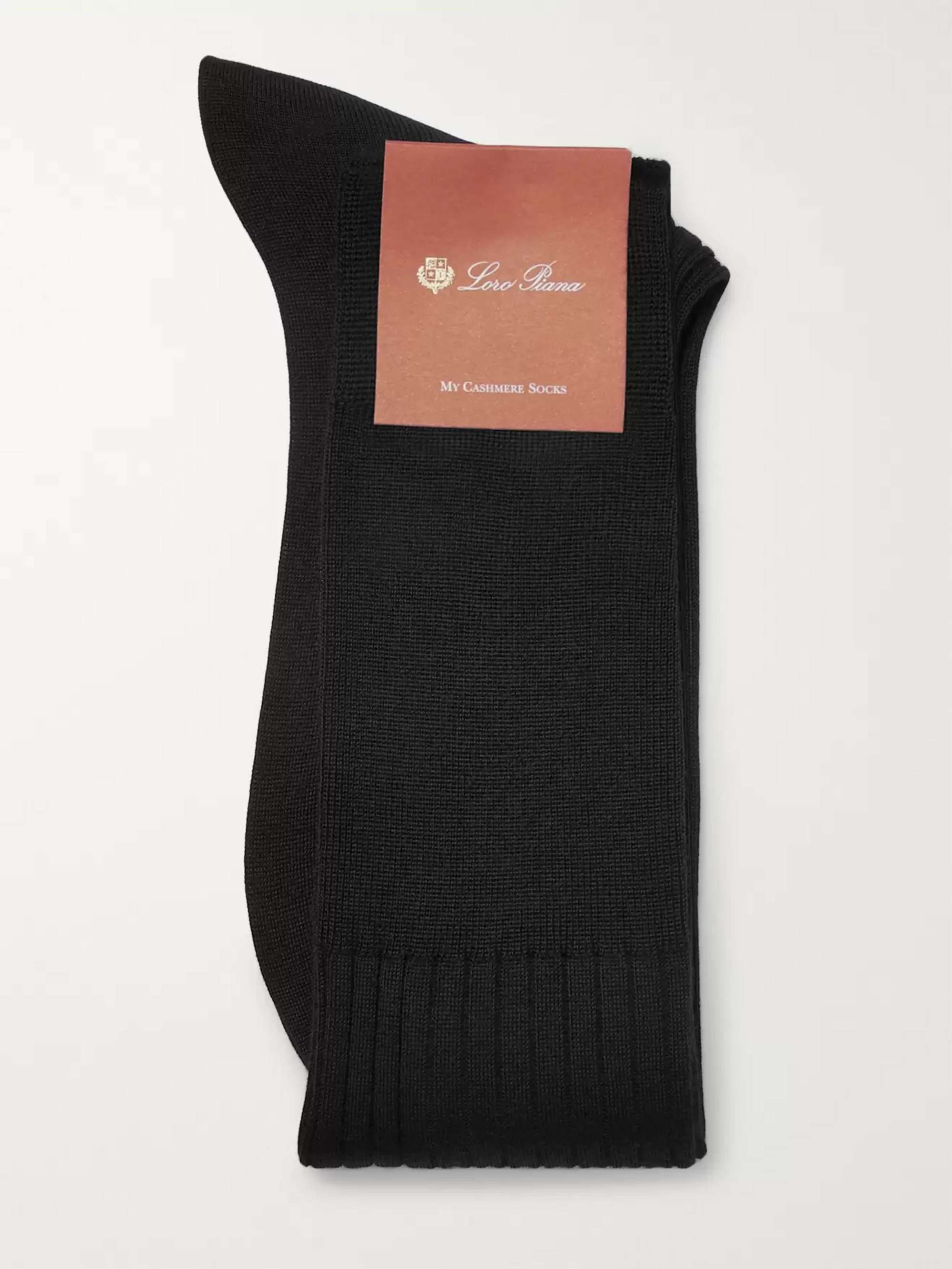 LORO PIANA Ribbed Cashmere and Silk-Blend Socks
