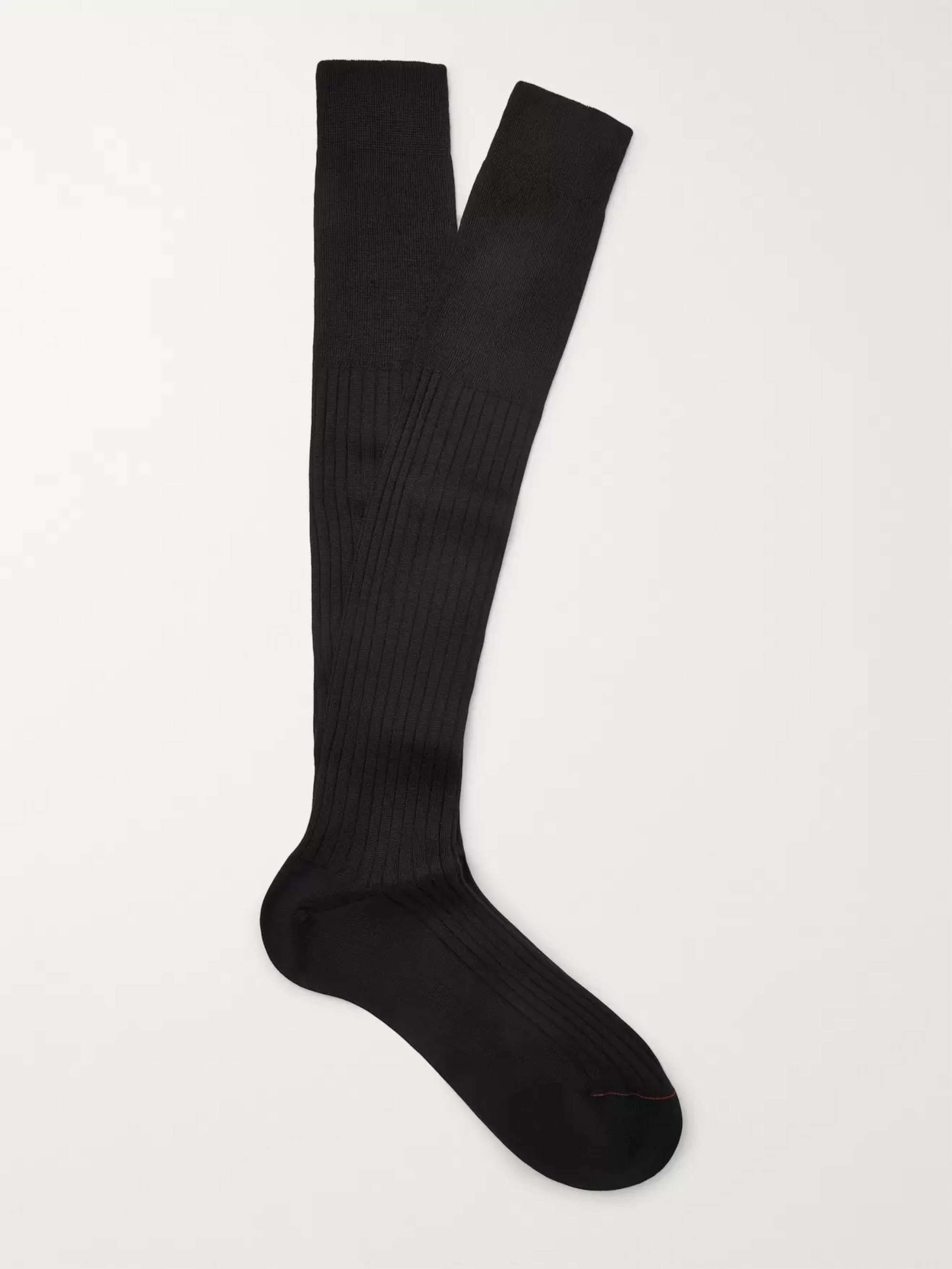 LORO PIANA Ribbed Cashmere and Silk-Blend Socks for Men | MR PORTER