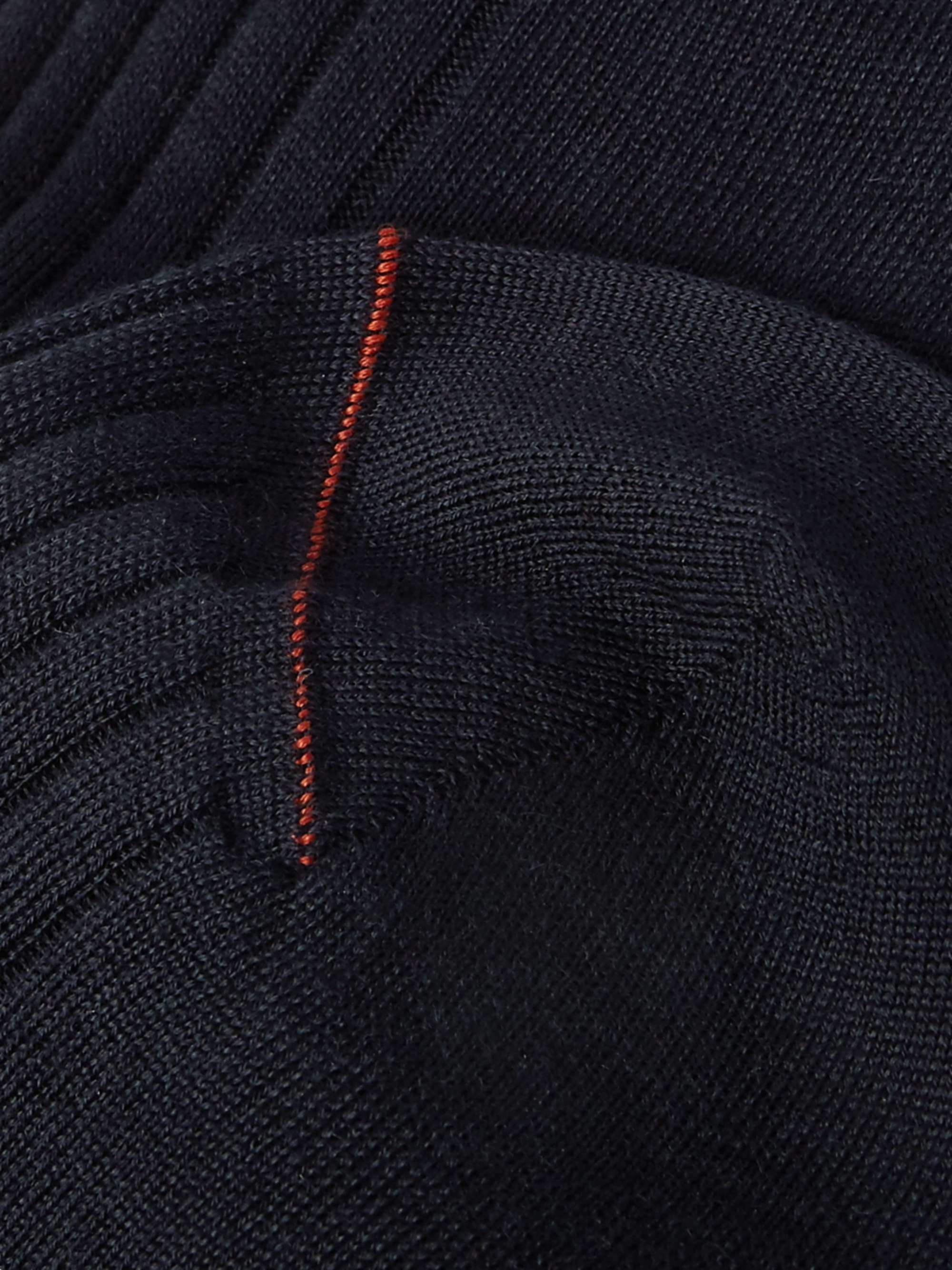 LORO PIANA Ribbed Cashmere and Silk-Blend Socks