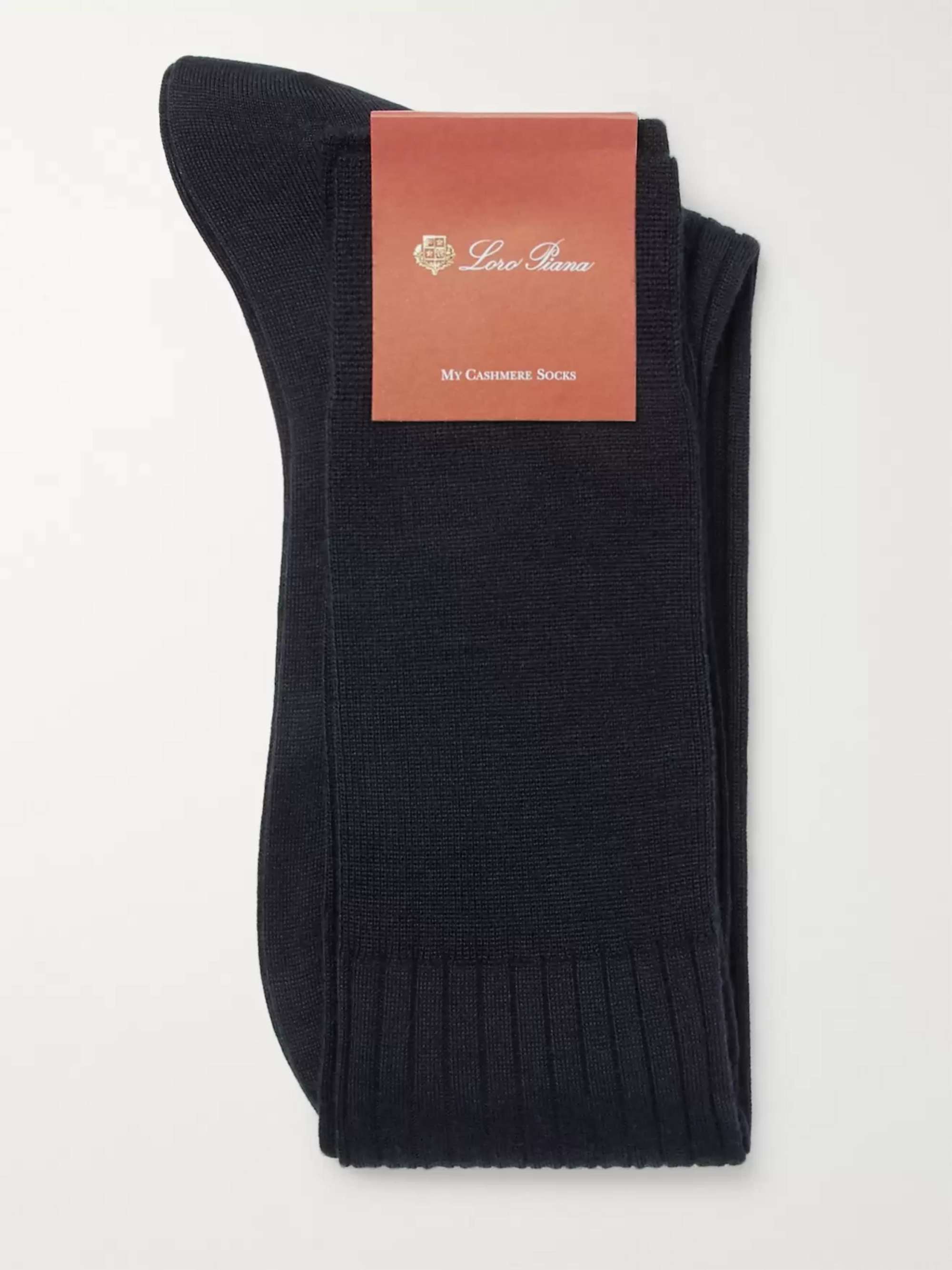 LORO PIANA Ribbed Cashmere and Silk-Blend Socks