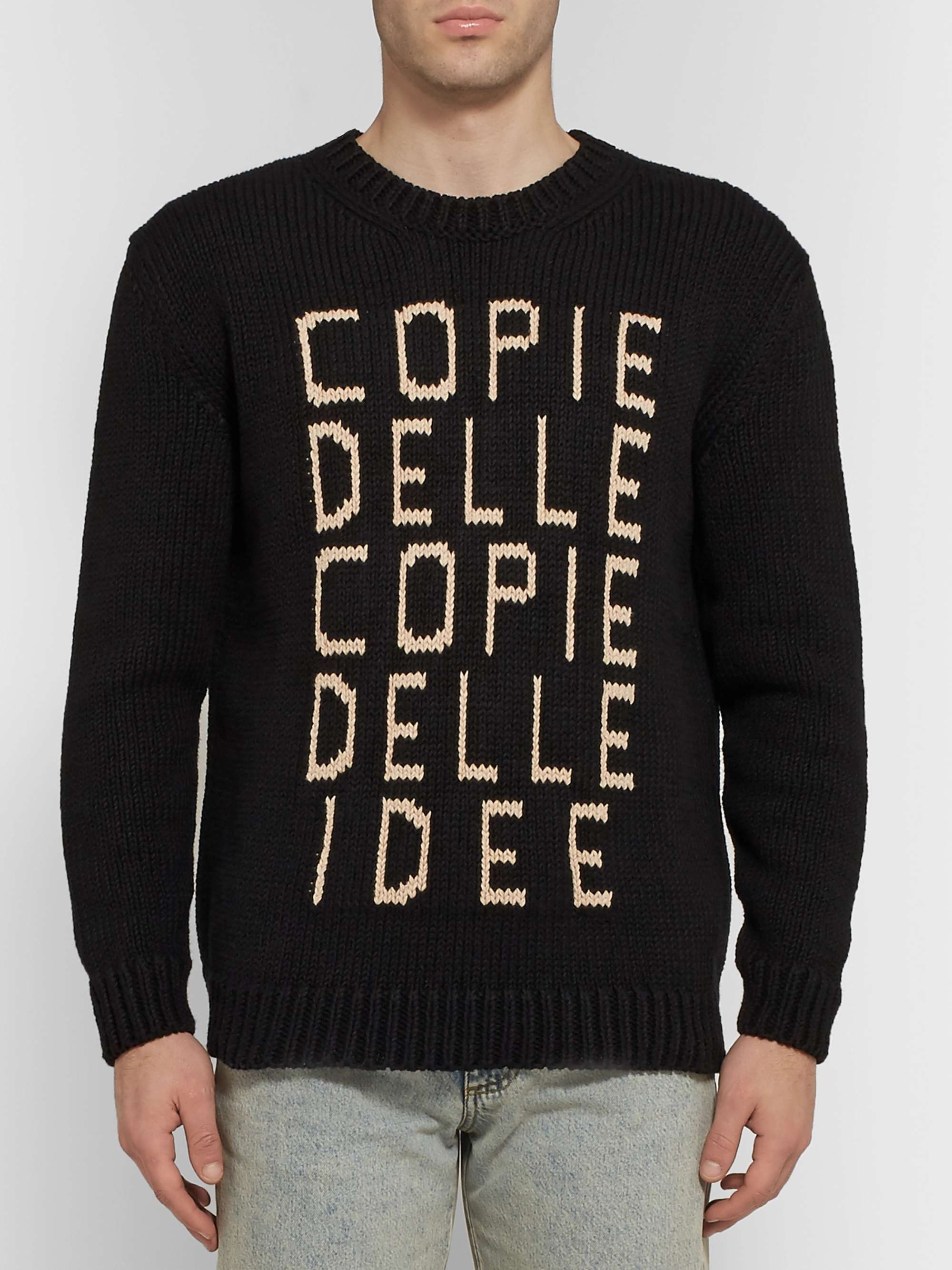 GUCCI Intarsia Cotton Sweater MR PORTER