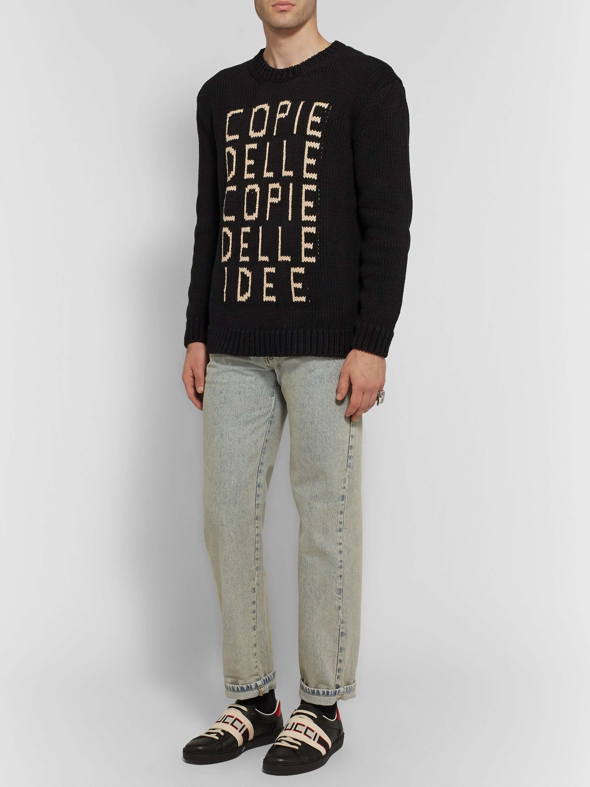 GUCCI Intarsia Cotton Sweater MR PORTER