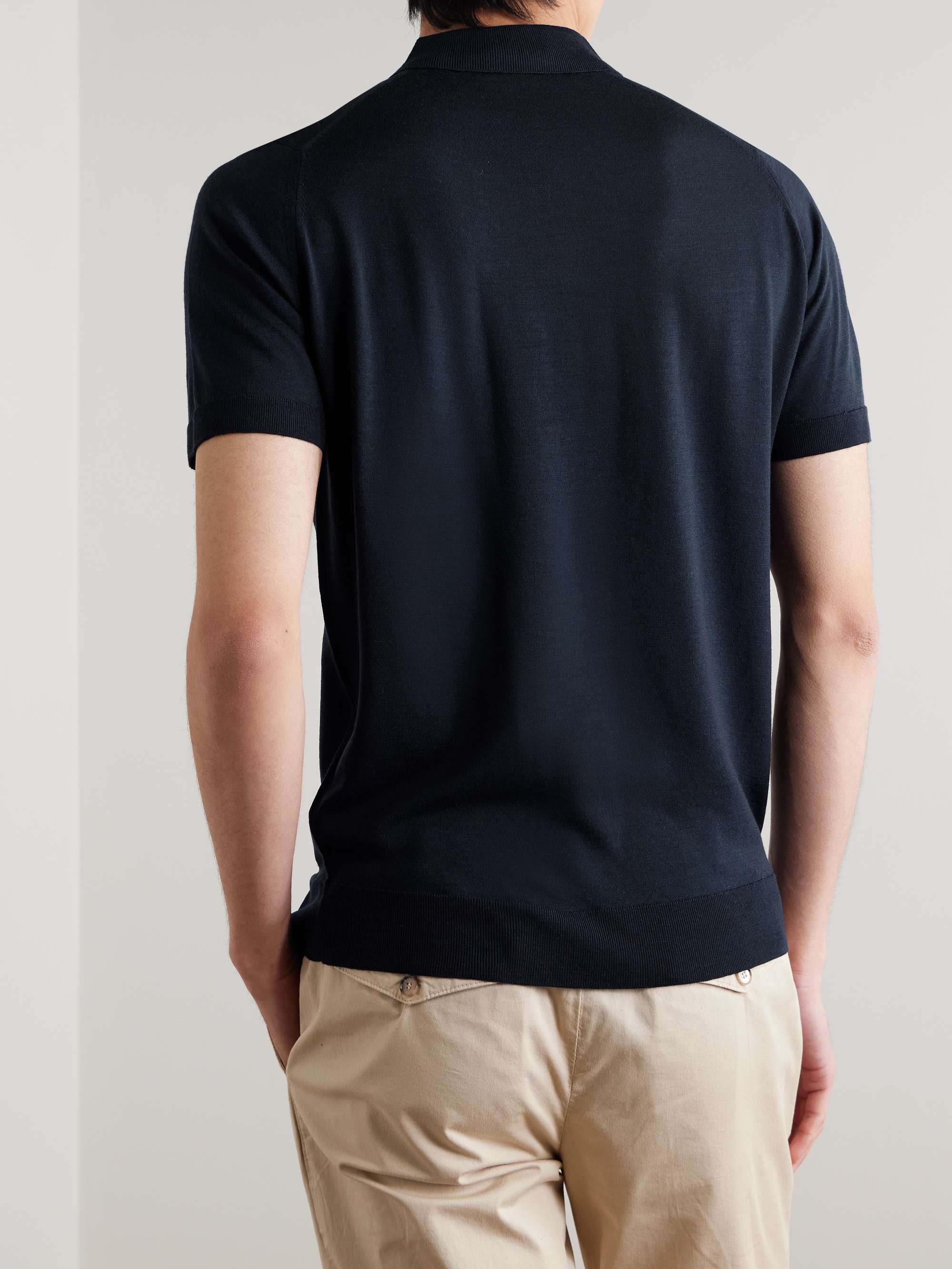 JOHN SMEDLEY Payton Slim-Fit Merino Wool Polo Shirt